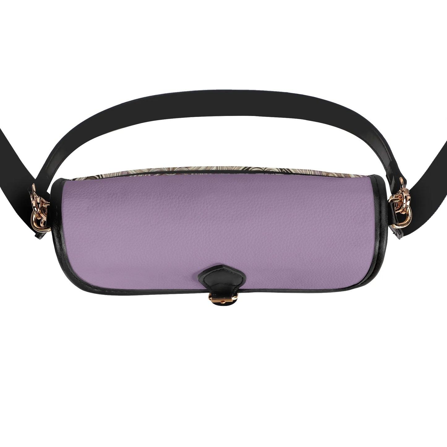 Elegant Decorative Lavender Cream Crossbody Bag - Stylish PU Leather, Adjustable Straps