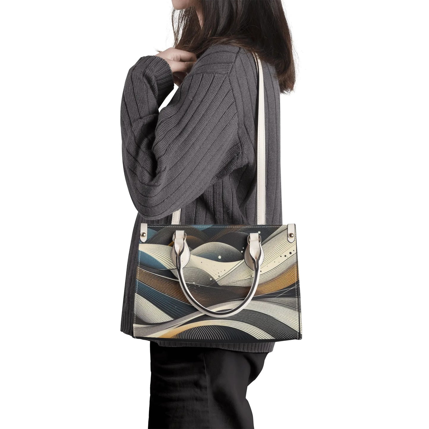 Abstract Leather Womens Handbag - Perfect Daily Companion