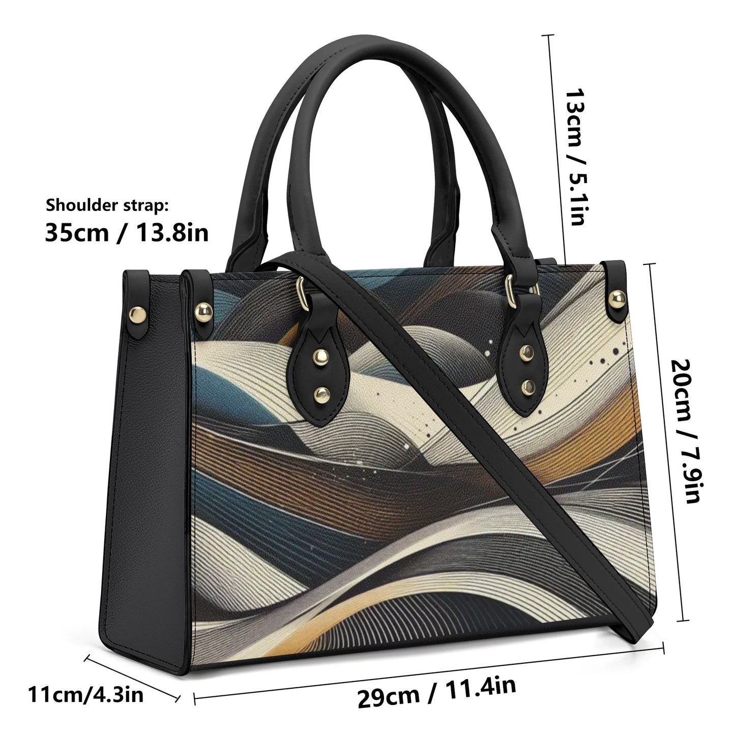 Abstract Leather Womens Handbag - Perfect Daily Companion