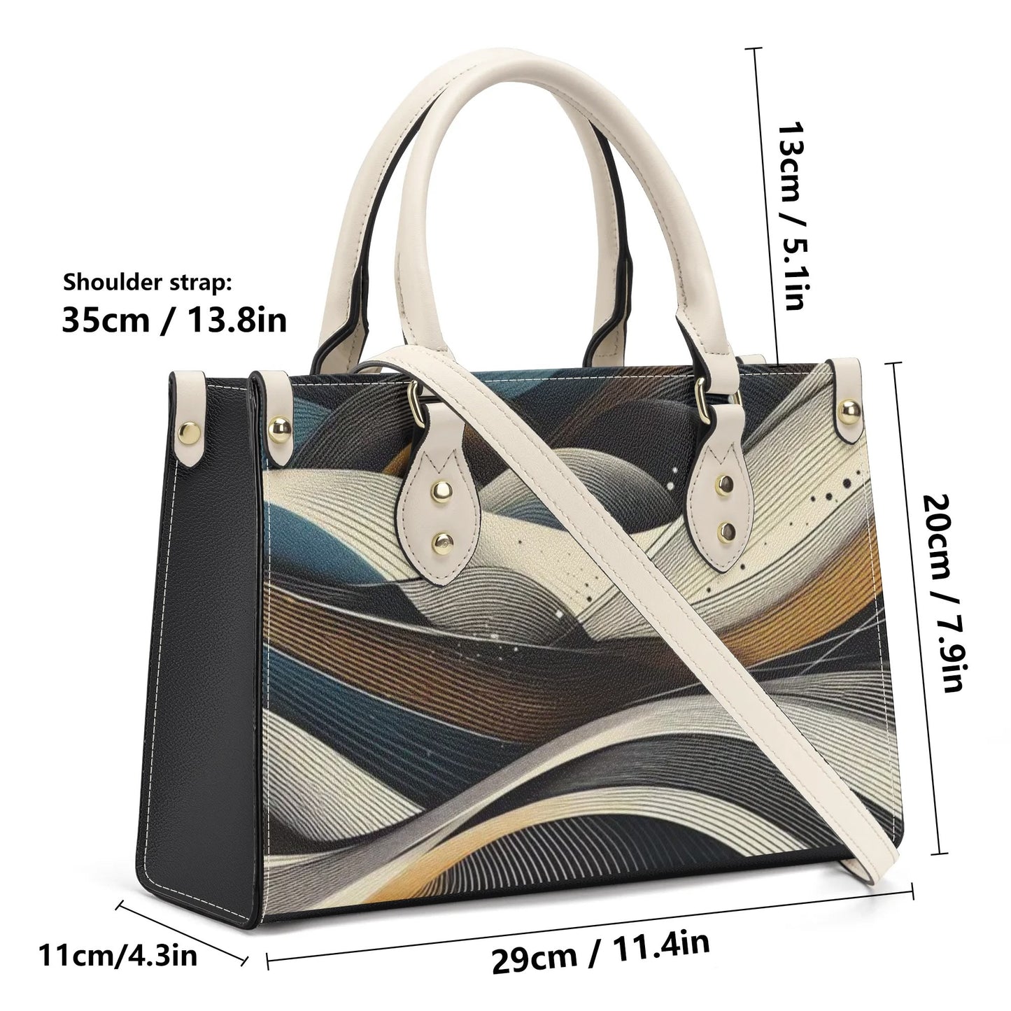 Abstract Leather Womens Handbag - Perfect Daily Companion