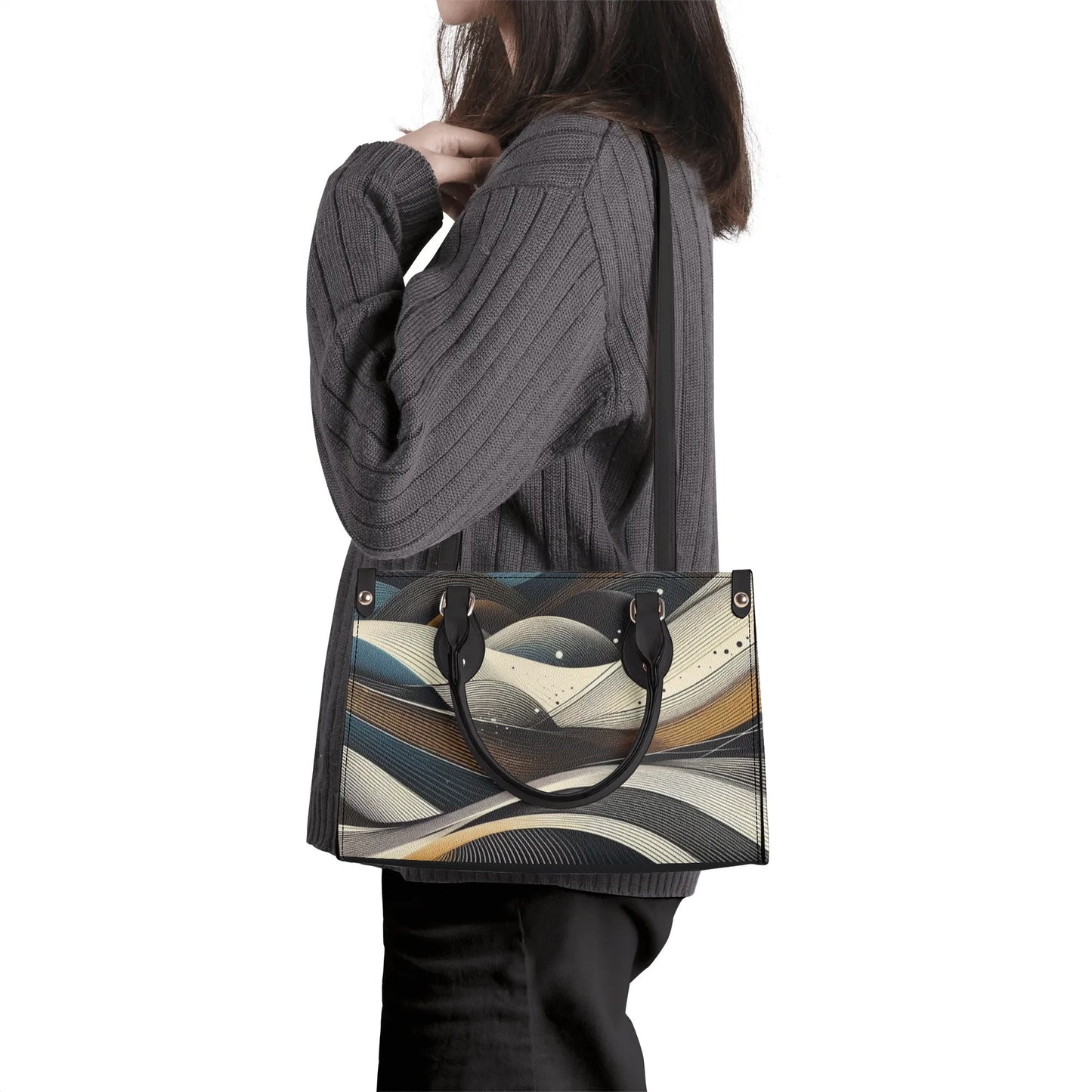 Abstract Leather Womens Handbag - Perfect Daily Companion