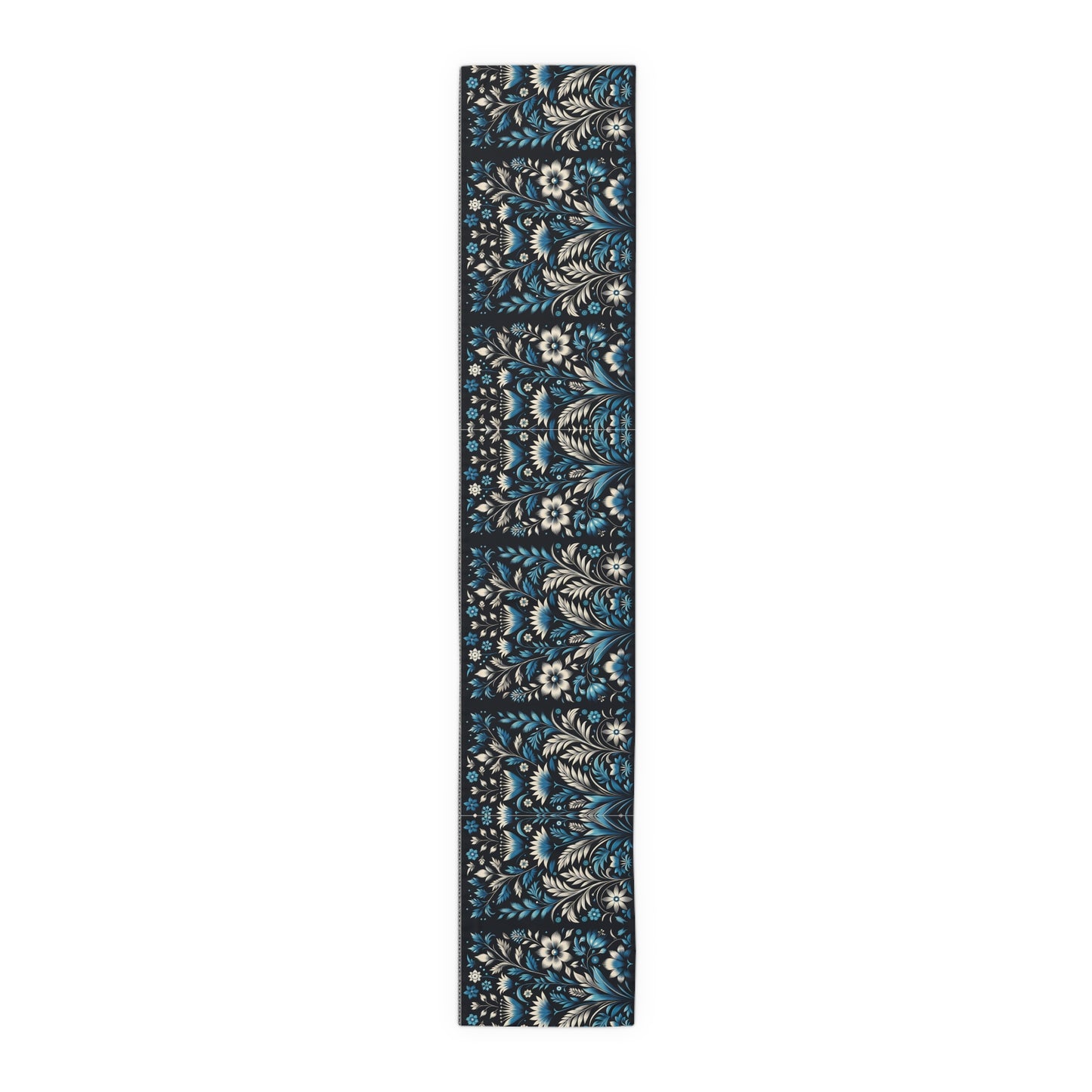 Dark Blue Art Dec Floral Table Runner