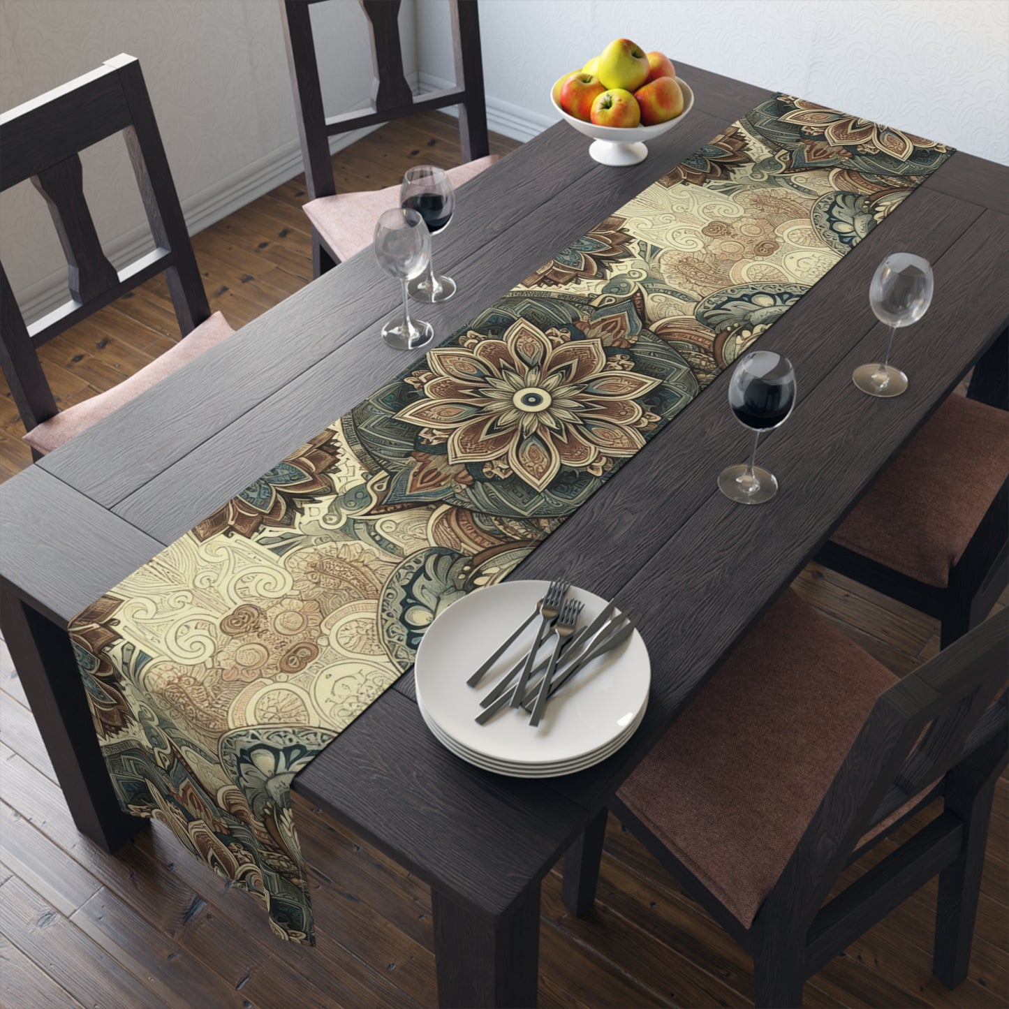 Cafe Beige Floral Table Runner