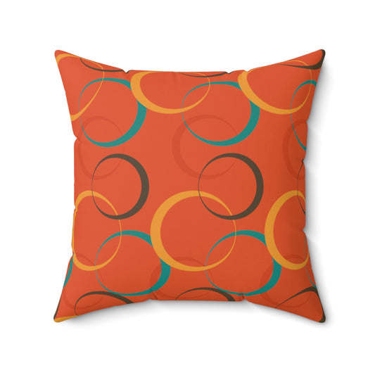 Colorful Orangeade Polyester Accent Pillow - Vibrant Home Decor - Misfit Marketing Design Studios