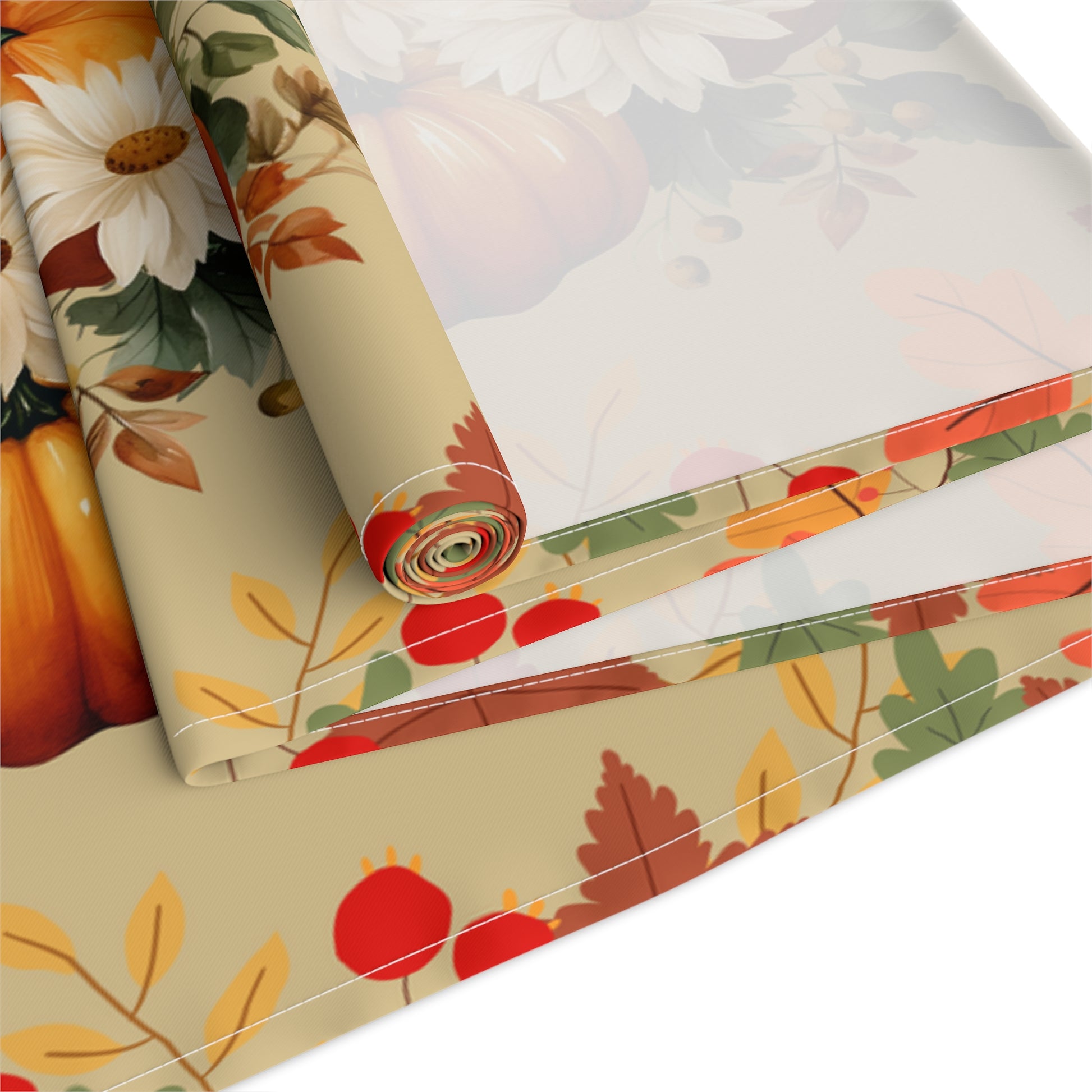 Autumn Table Runner with Pumpkins - Misfit Marketing Design Studios