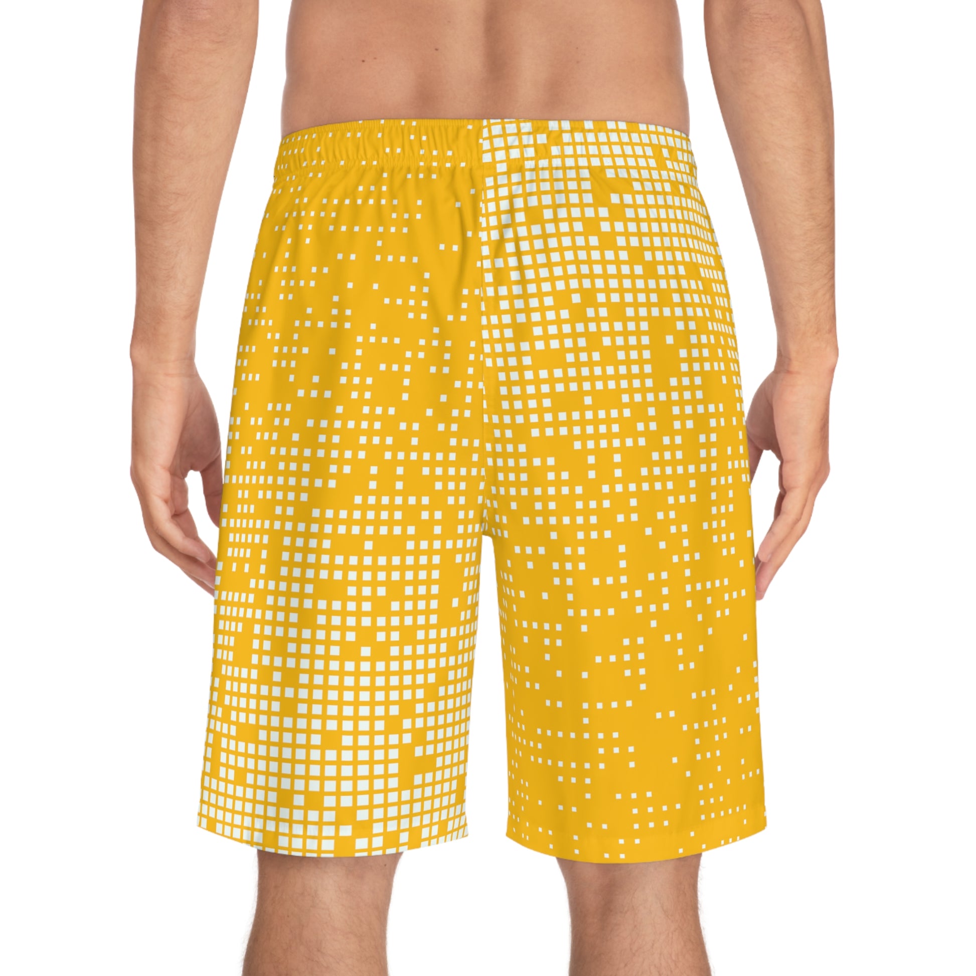 Amber Gradient Dot Mens Board Shorts - Trendy Summer Swimwear - Misfit Marketing Design Studios