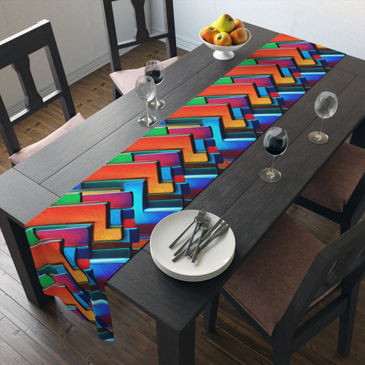 Vibrant and Colorful Abstract Decorative Table Runner - Misfit Marketing Design Studios