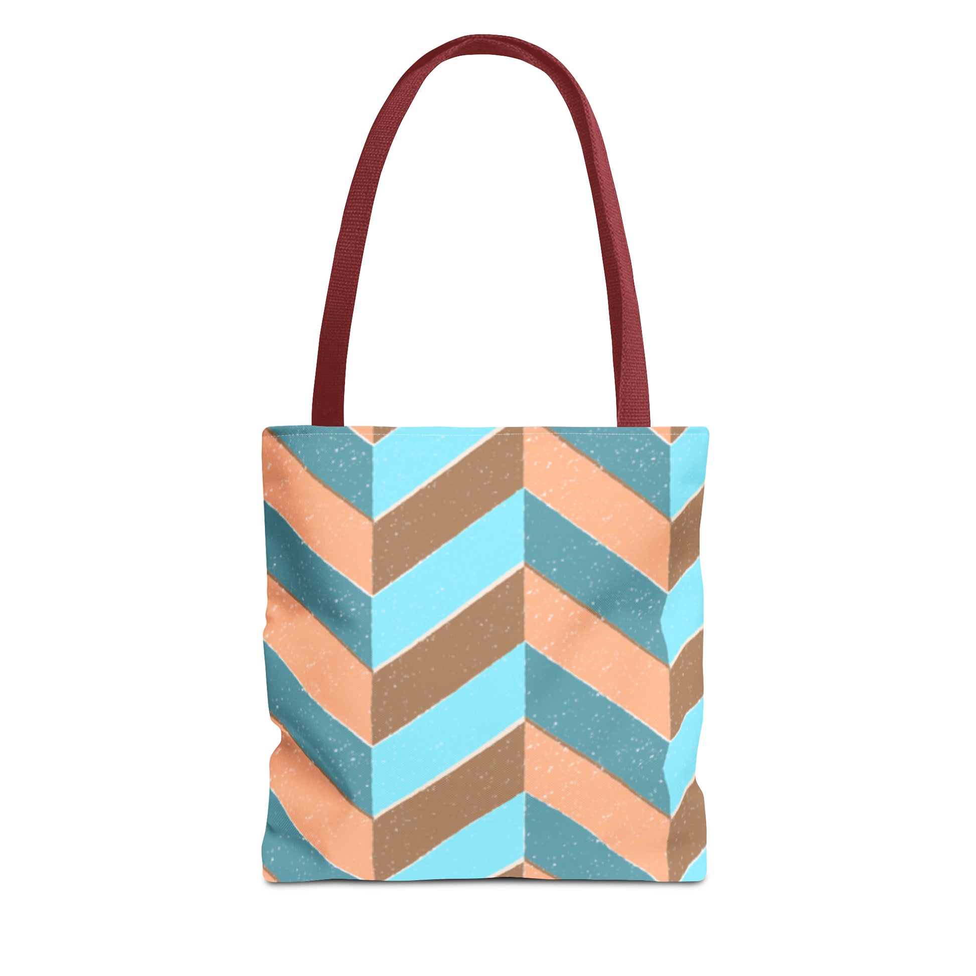 Misty Cyan Chevron Tote Bag - Fashionable and Functional - Misfit Marketing Design Studios