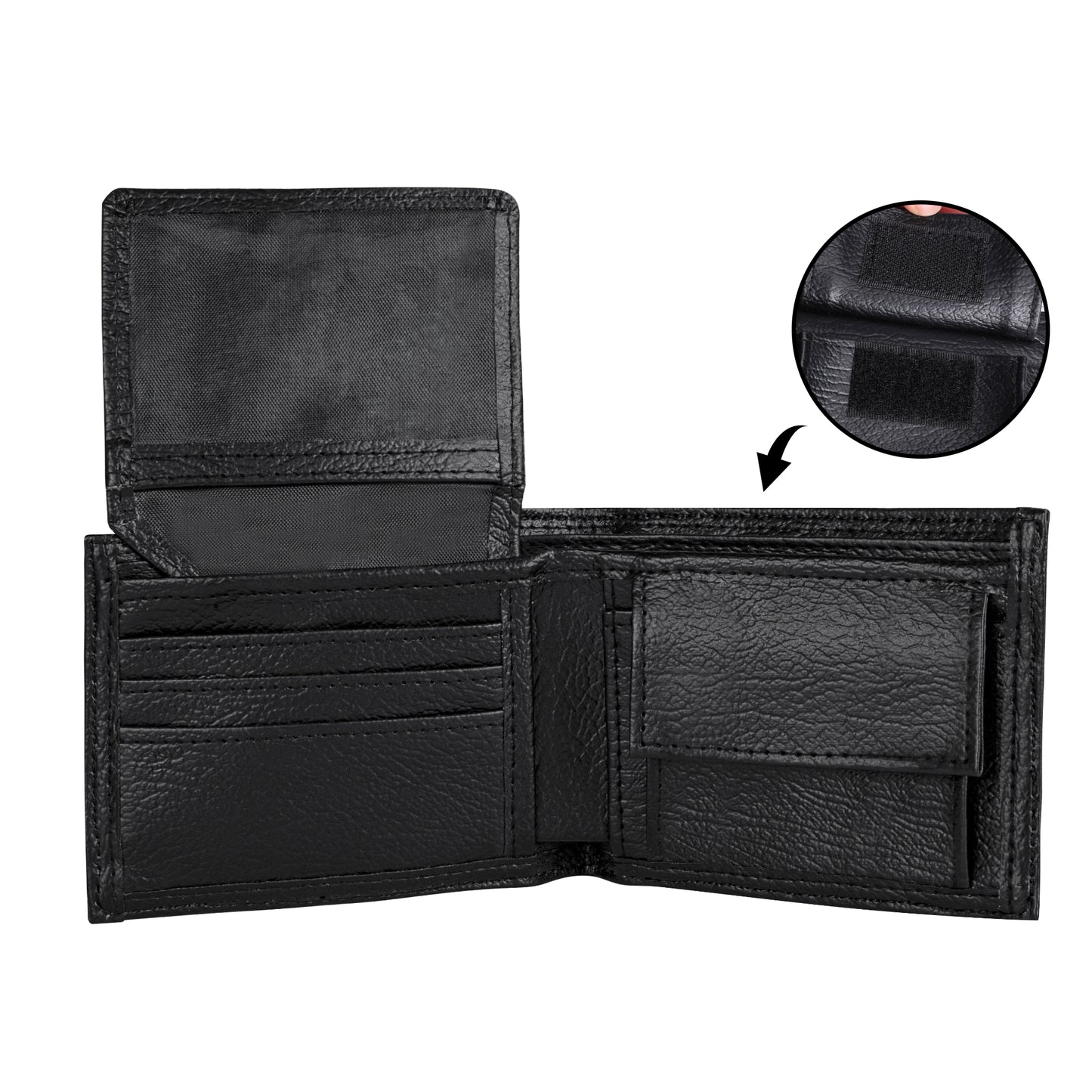 Mens Black Dollar Sign Leather Wallet