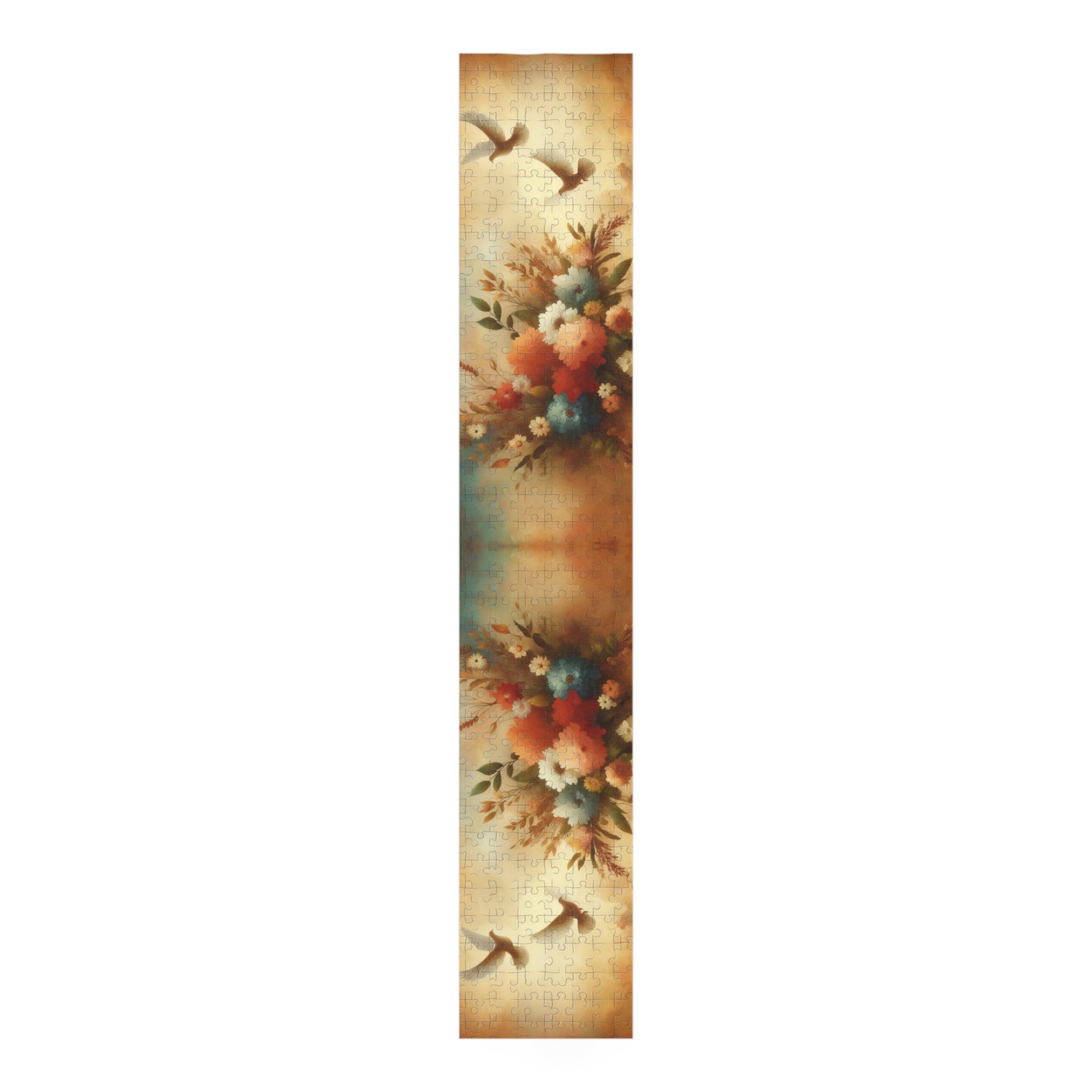 Floral Puzzle Table Runner - Elegant Home Decor with Vibrant Floral Pattern - Misfit Marketing Design Studios