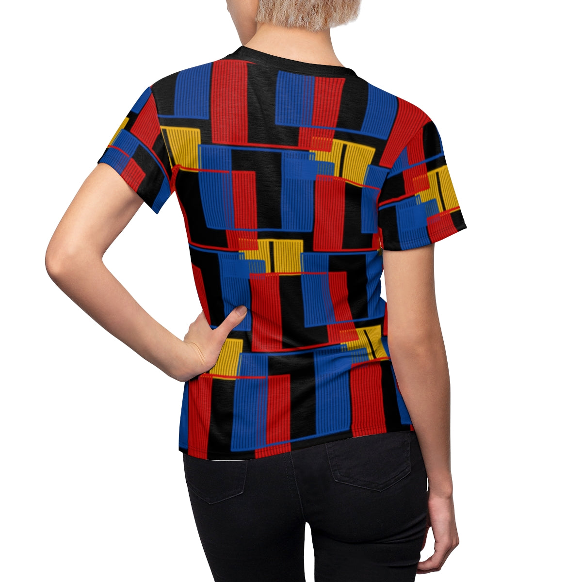 Womens Multi Color Tee Fashion Top - Trendy  Vibrant Design for Any Occasion - Misfit Marketing Design Studios