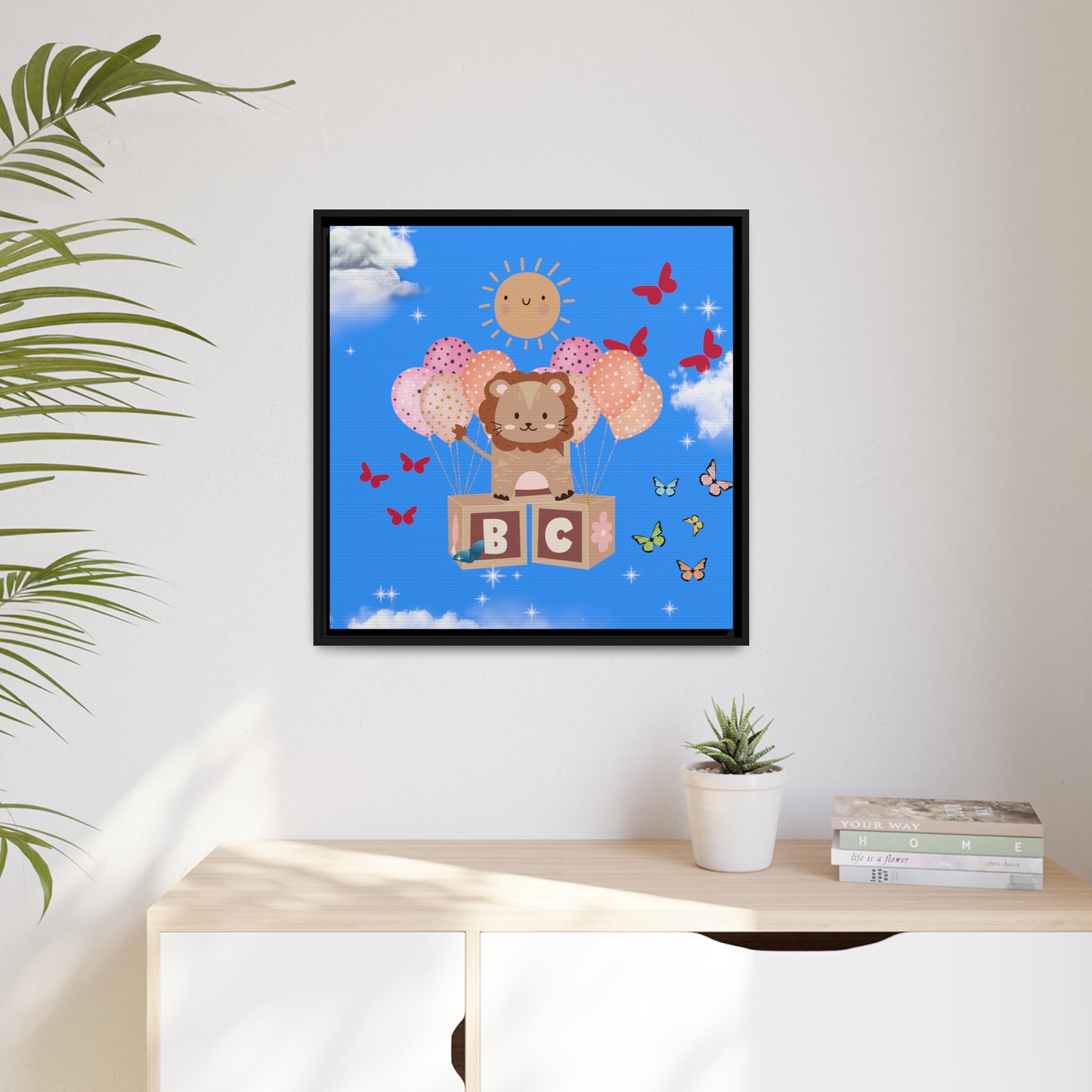 Lion Balloon Flight Matte Canvas - Misfit Marketing Designs