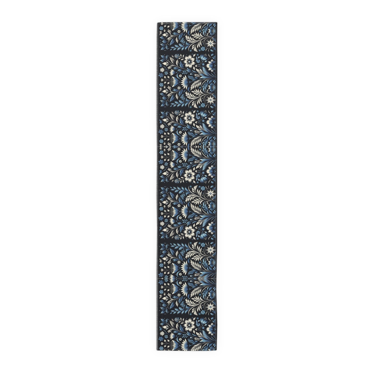 Dark Blue Art Dec Floral Table Runner