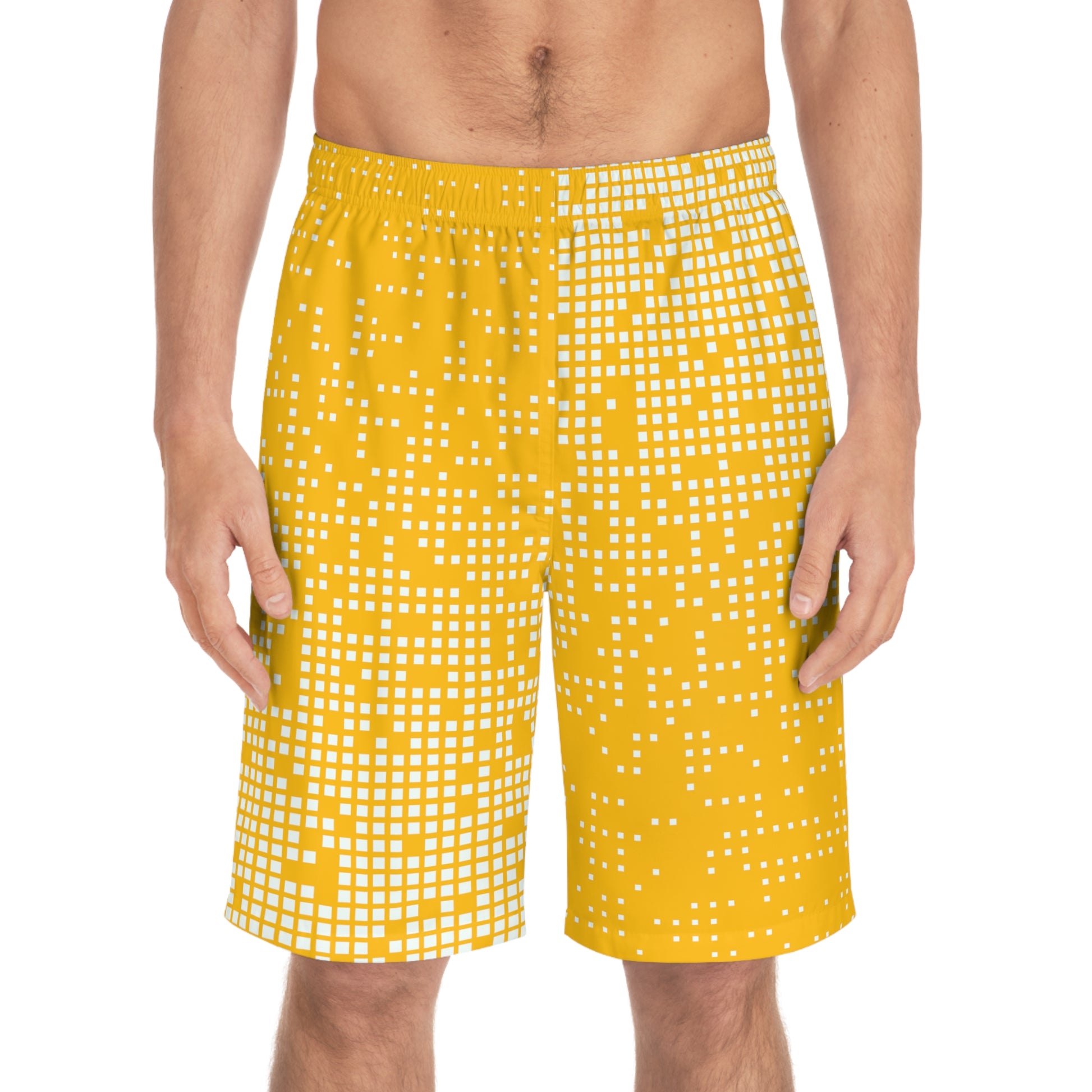 Amber Gradient Dot Mens Board Shorts - Trendy Summer Swimwear - Misfit Marketing Design Studios