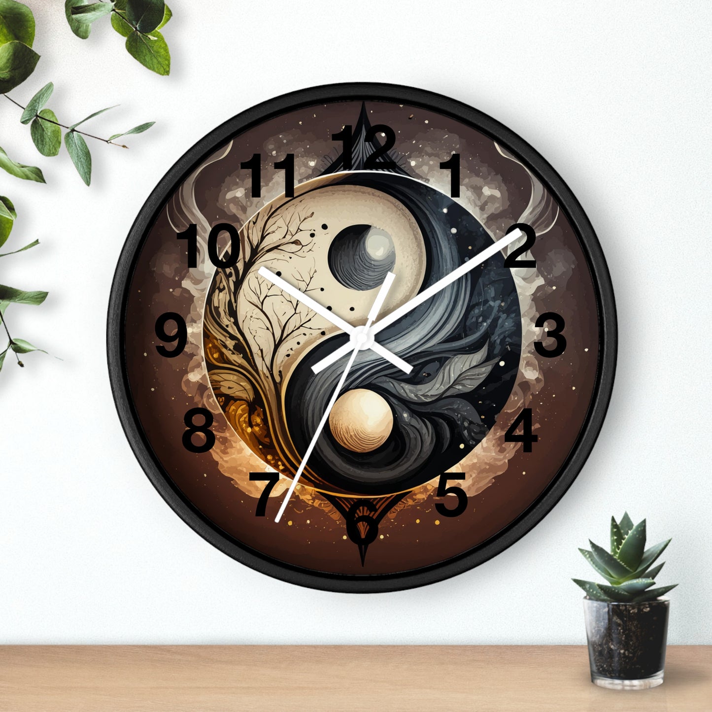 Yin and yang Wall Clock - Misfit Marketing Design Studios