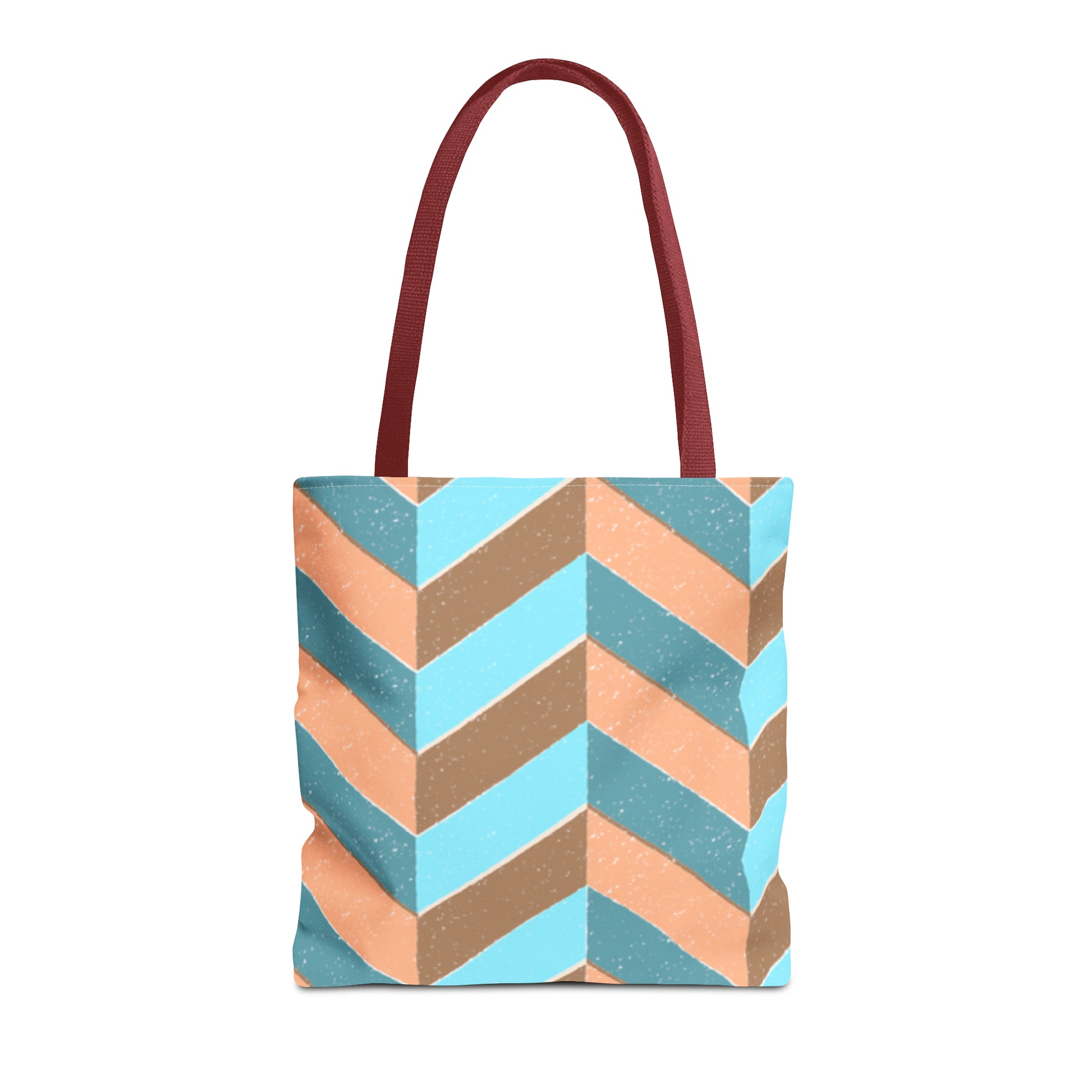 Misty Cyan Chevron Tote Bag - Fashionable and Functional - Misfit Marketing Design Studios