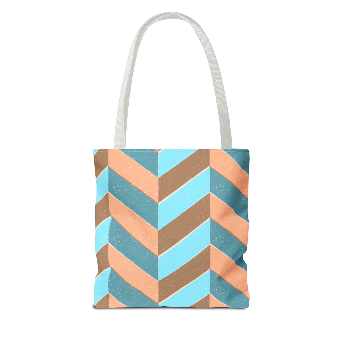 Misty Cyan Chevron Tote Bag - Fashionable and Functional - Misfit Marketing Design Studios