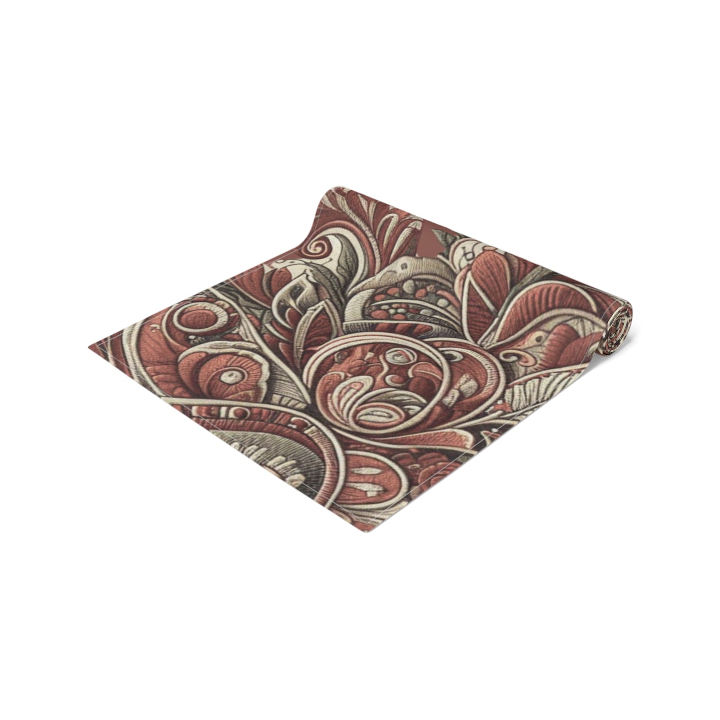 Burgundy Floral Pattern Table Runner