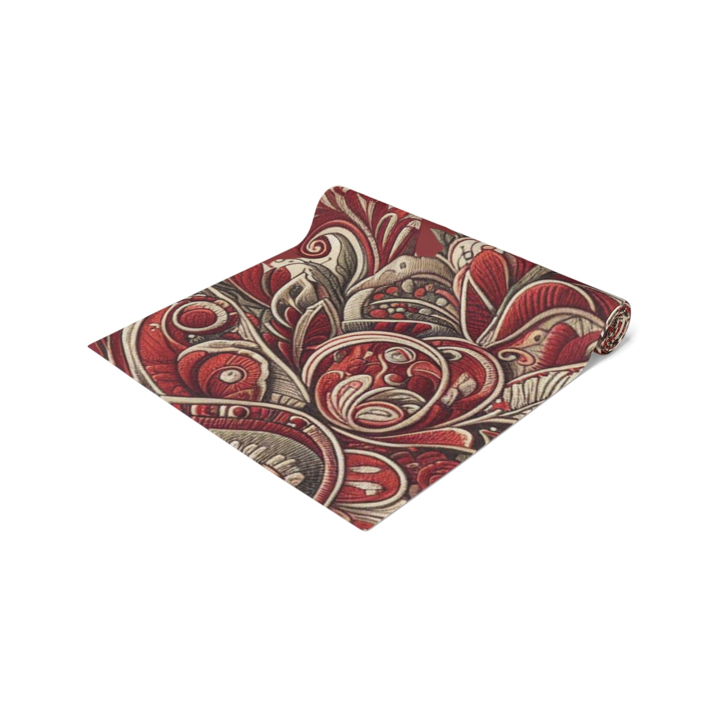 Burgundy Floral Pattern Table Runner