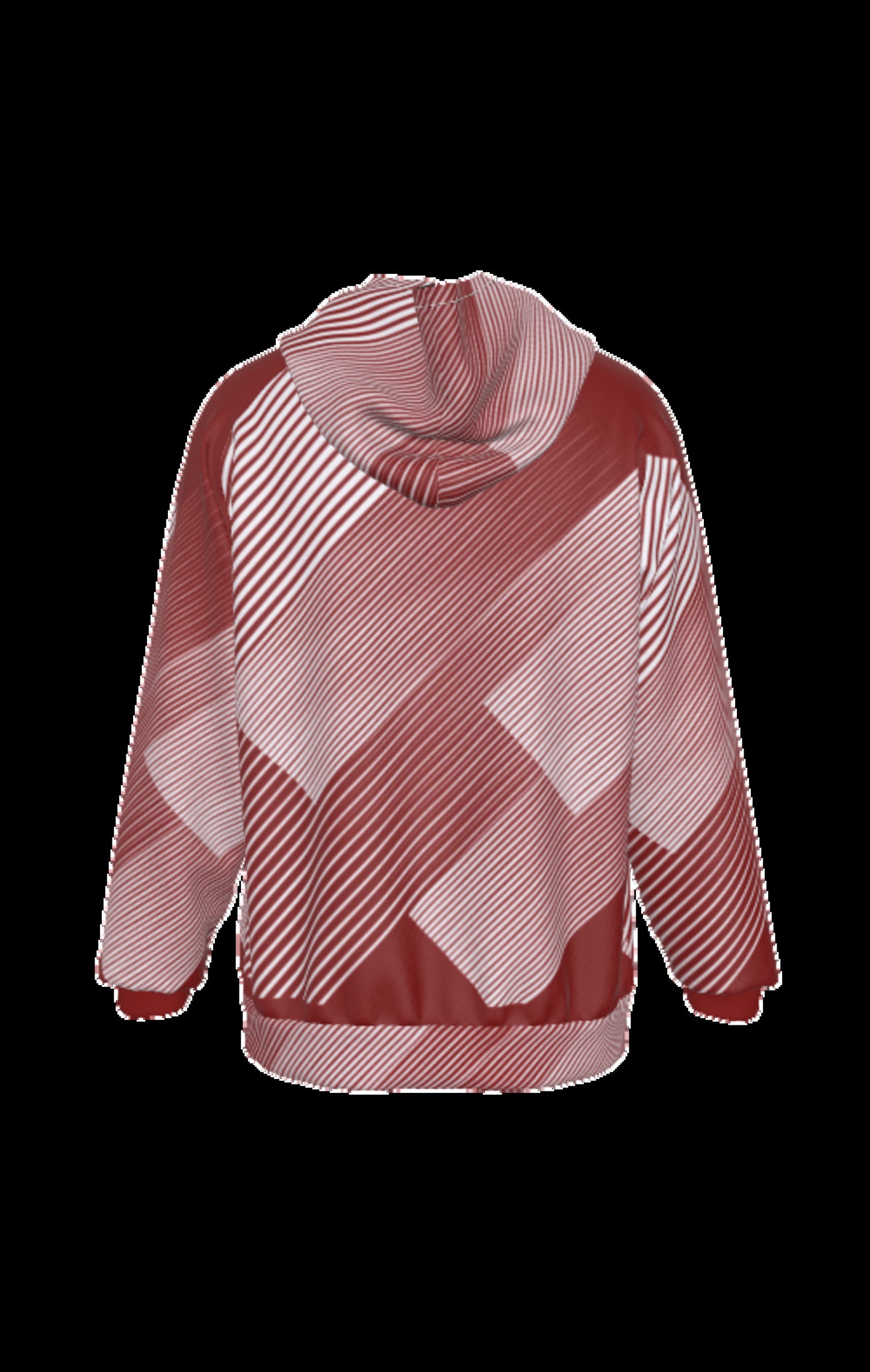 Dark Red Geometric Lines Mens Heavy Fleece Raglan Hoodie - Cozy and Stylish - Misfit Marketing Design Studios