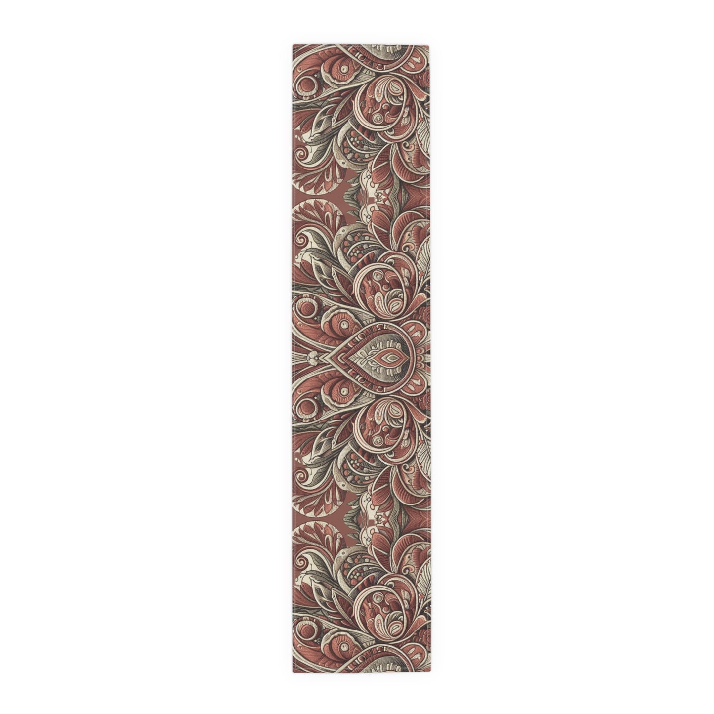 Burgundy Floral Pattern Table Runner