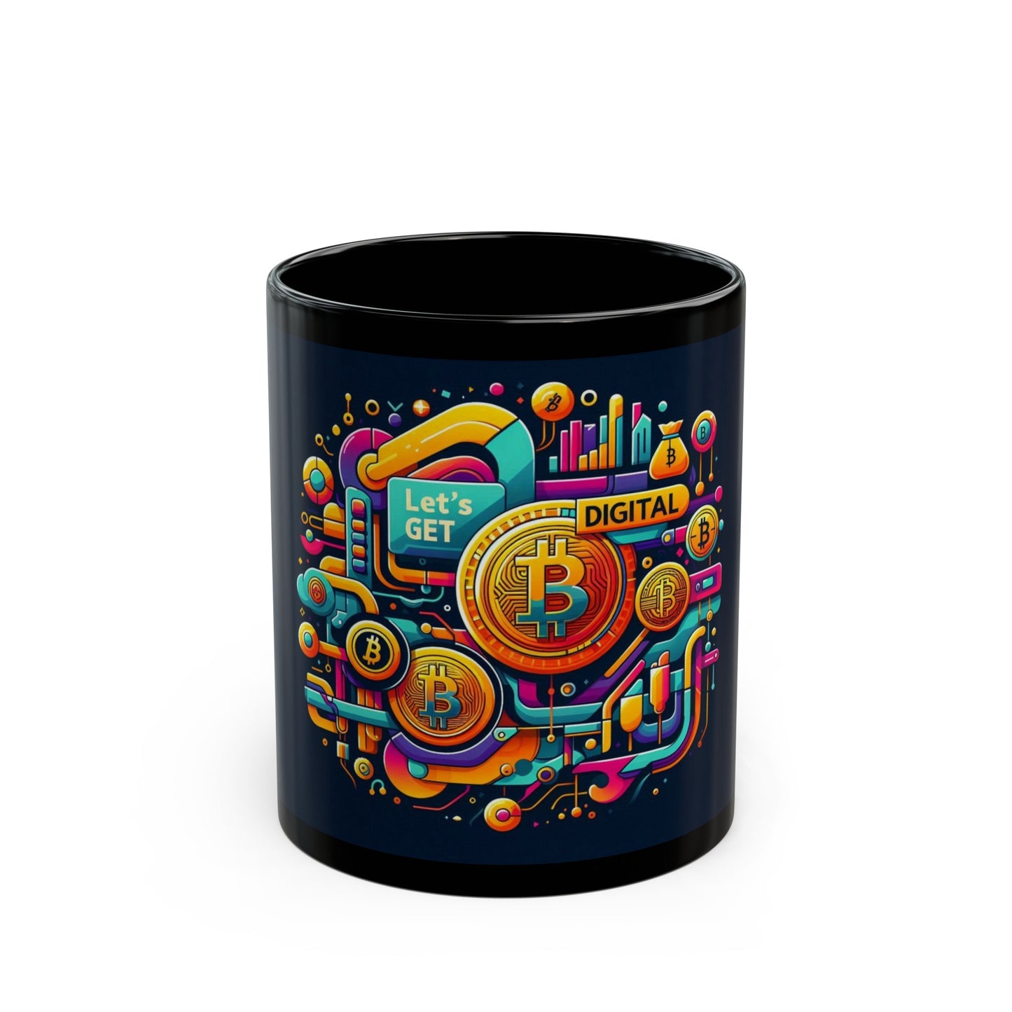 Bitcoin "Let's Get Digital" Black Mug