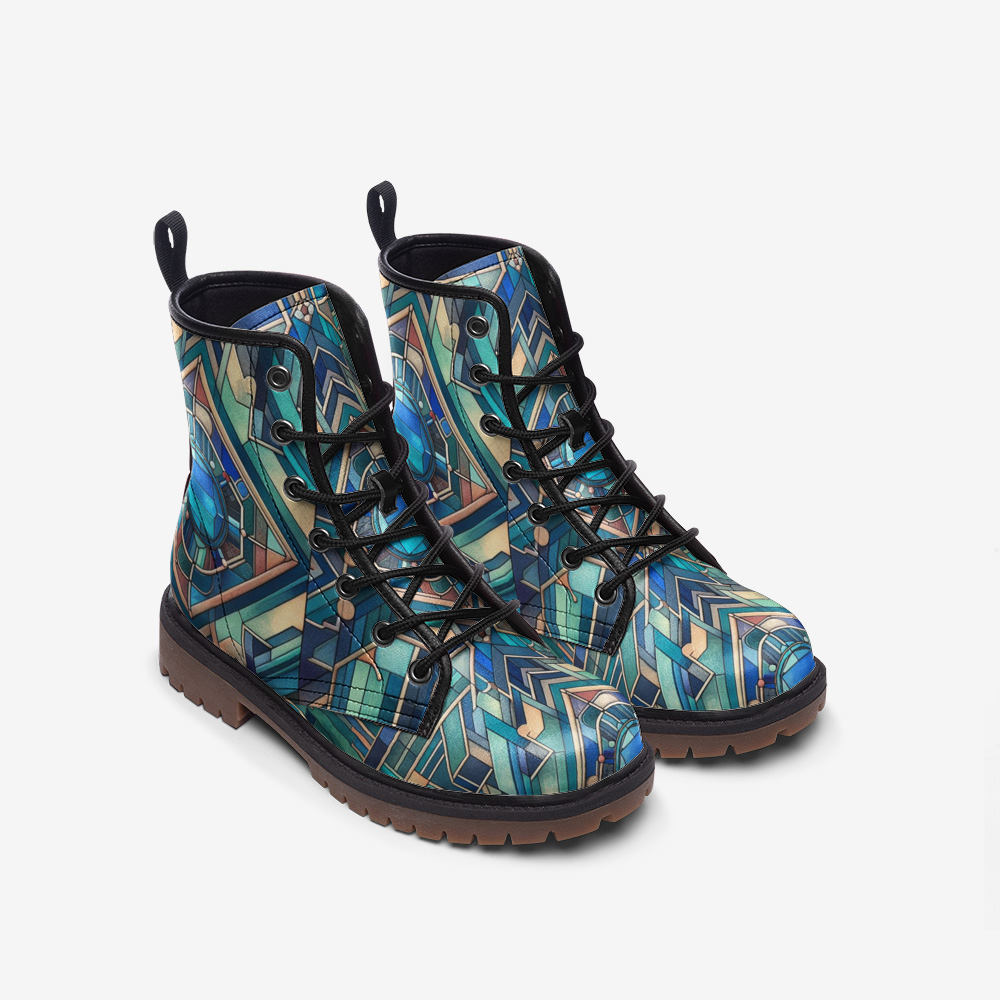 Stylish Art Deco Leather Boots - Lightweight and Luxurious - Misfit Marketing Design Studios