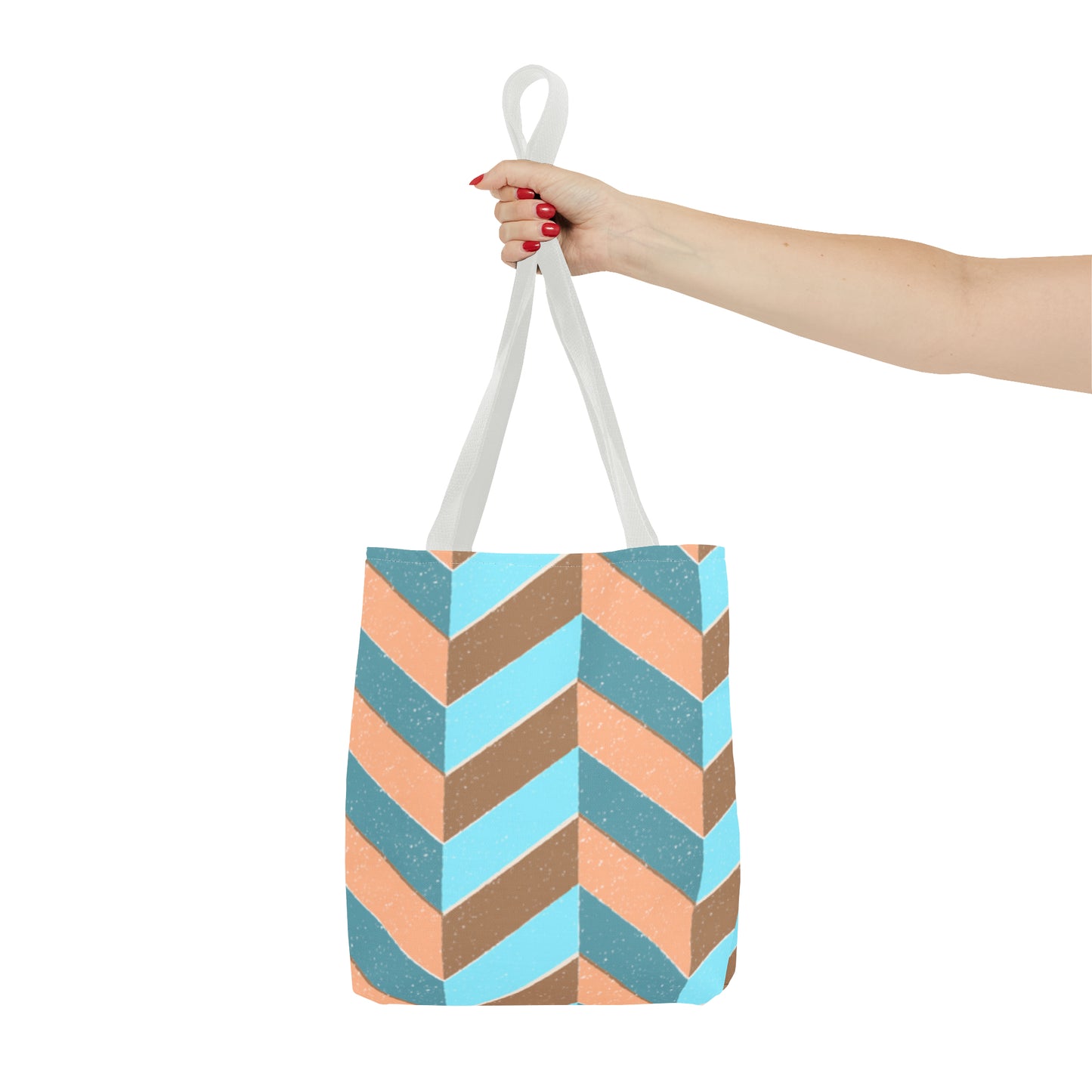 Misty Cyan Chevron Tote Bag - Fashionable and Functional - Misfit Marketing Design Studios