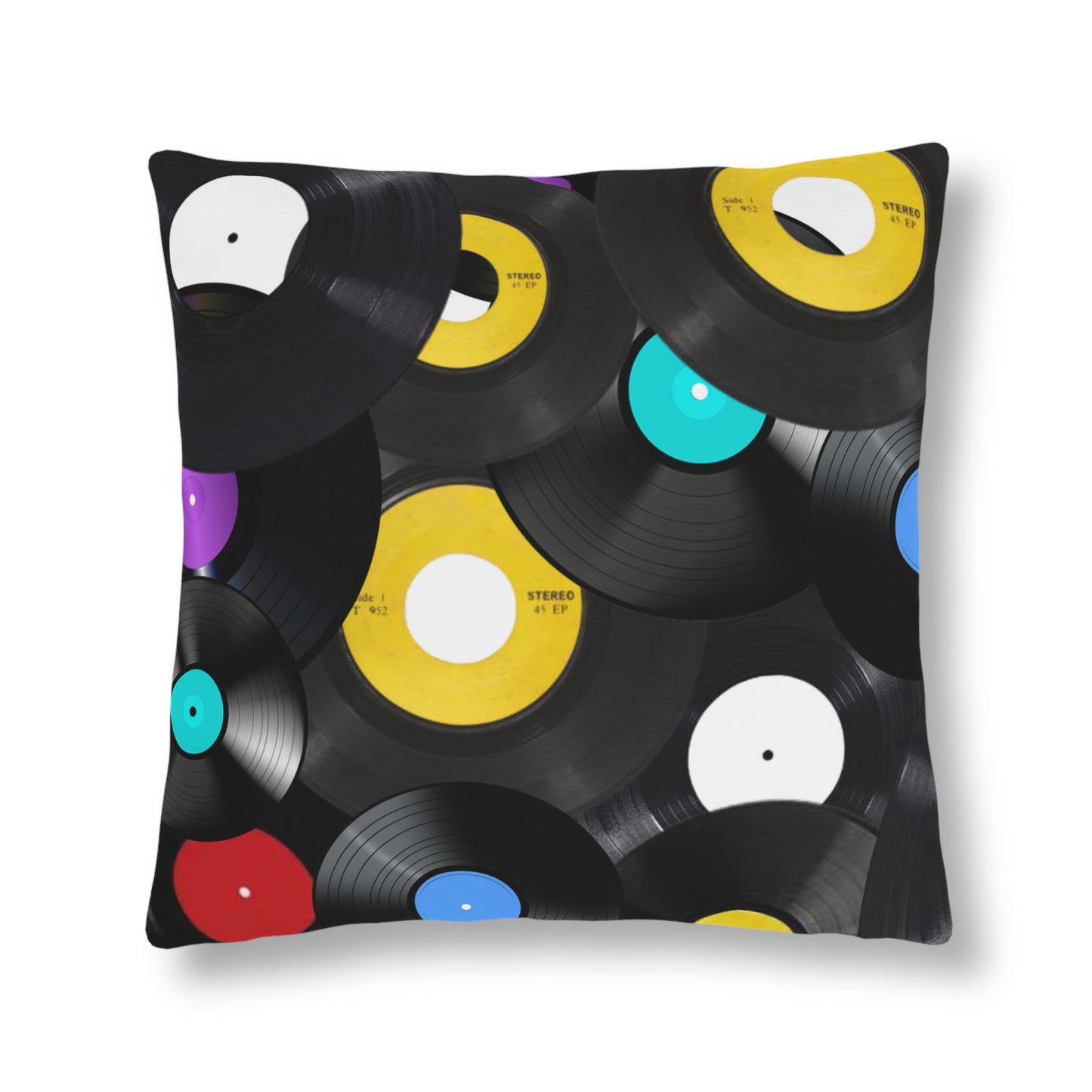 Vinyl Record Decorative Pillow - Retro Music Inspired Home Decor - Misfit Marketing Design Studios