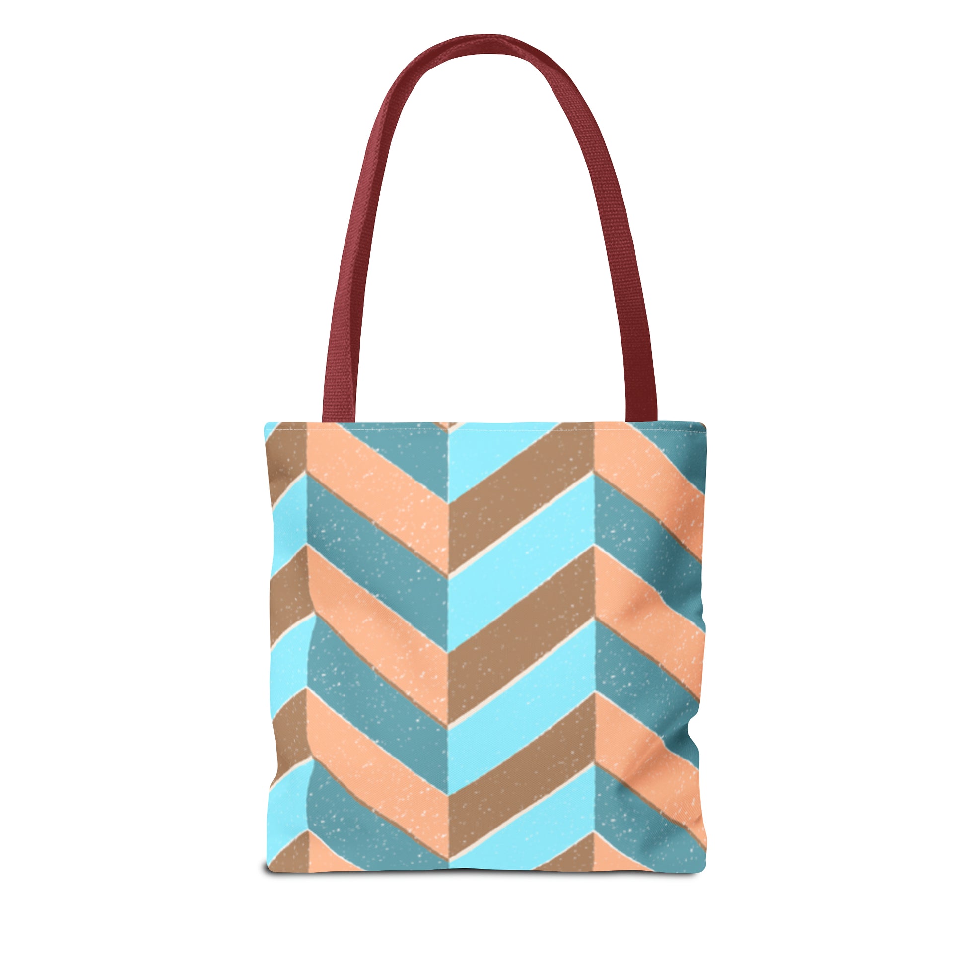 Misty Cyan Chevron Tote Bag - Fashionable and Functional - Misfit Marketing Design Studios