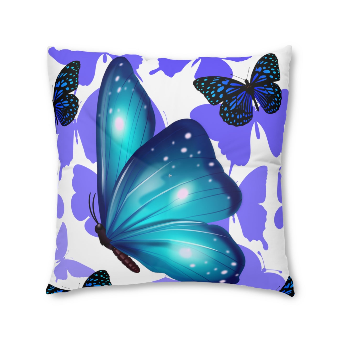 Teal Butterfly Tufted Floor Pillow - Soft and Stylish Decor for Your Home - Misfit Marketing Design Studios