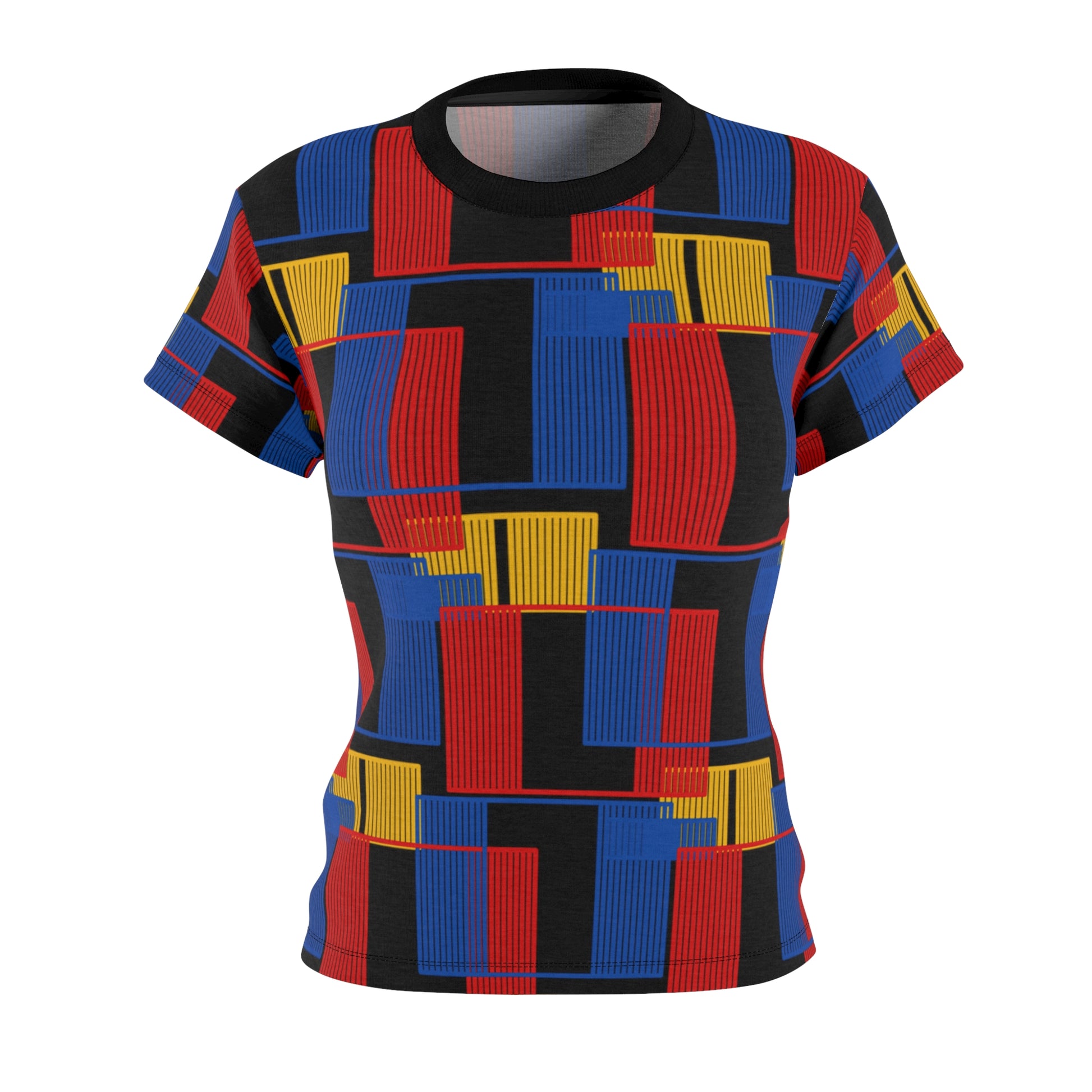 Womens Multi Color Tee Fashion Top - Trendy  Vibrant Design for Any Occasion - Misfit Marketing Design Studios