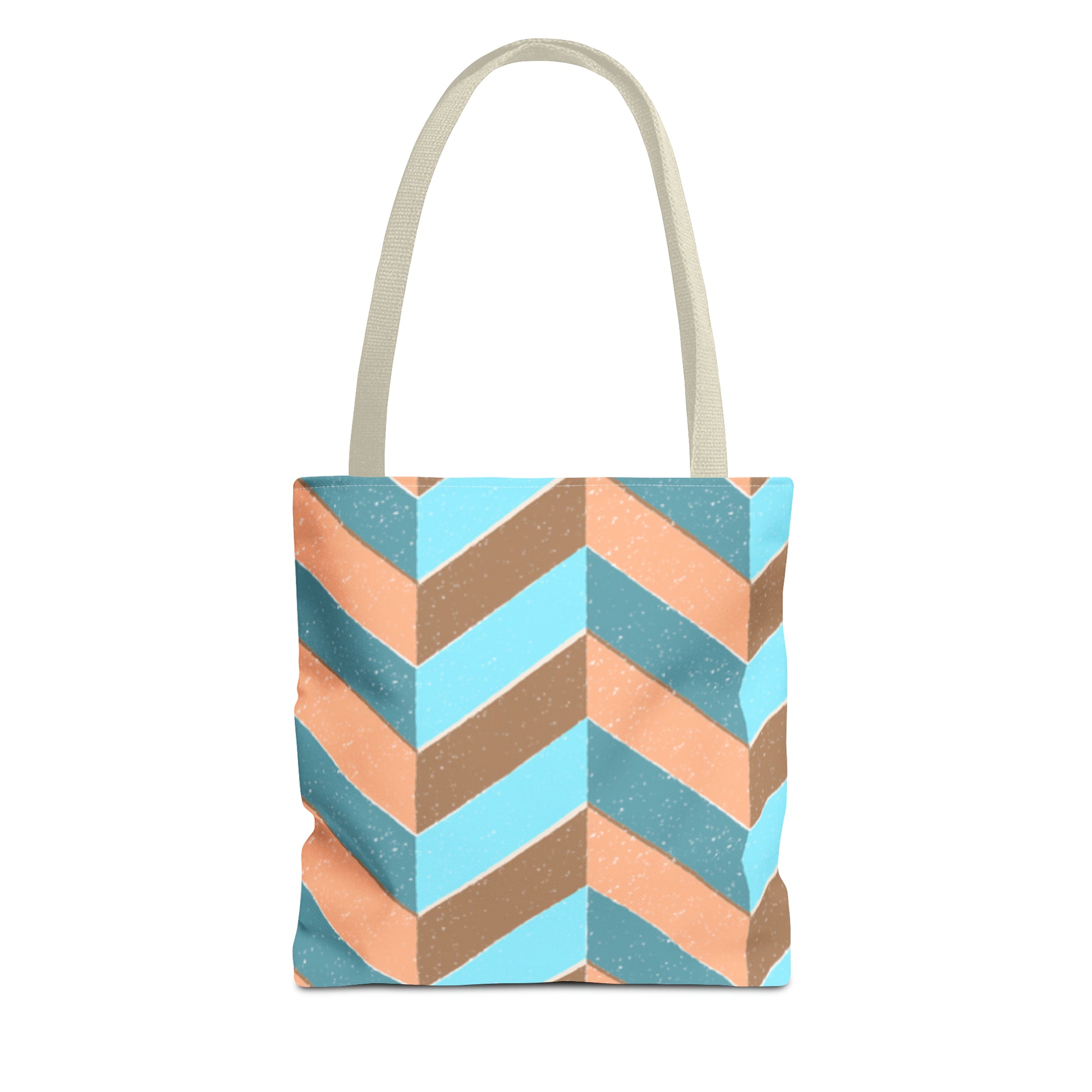 Misty Cyan Chevron Tote Bag - Fashionable and Functional - Misfit Marketing Design Studios