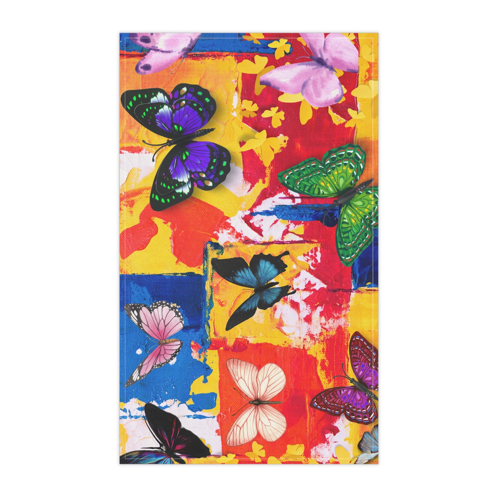 Sunshine Butterfly Kitchen Towel - Vibrant and Functional for Your Home - Misfit Marketing Design Studios