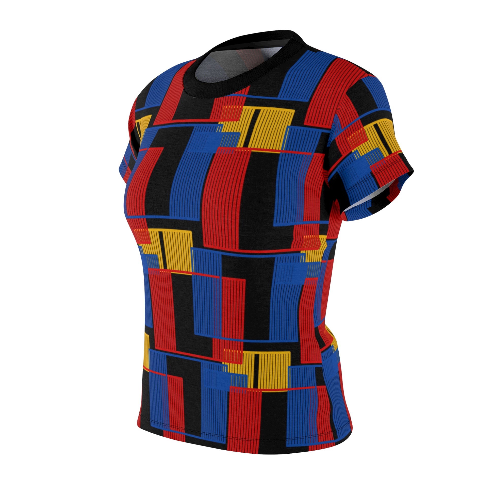 Womens Multi Color Tee Fashion Top - Trendy  Vibrant Design for Any Occasion - Misfit Marketing Design Studios