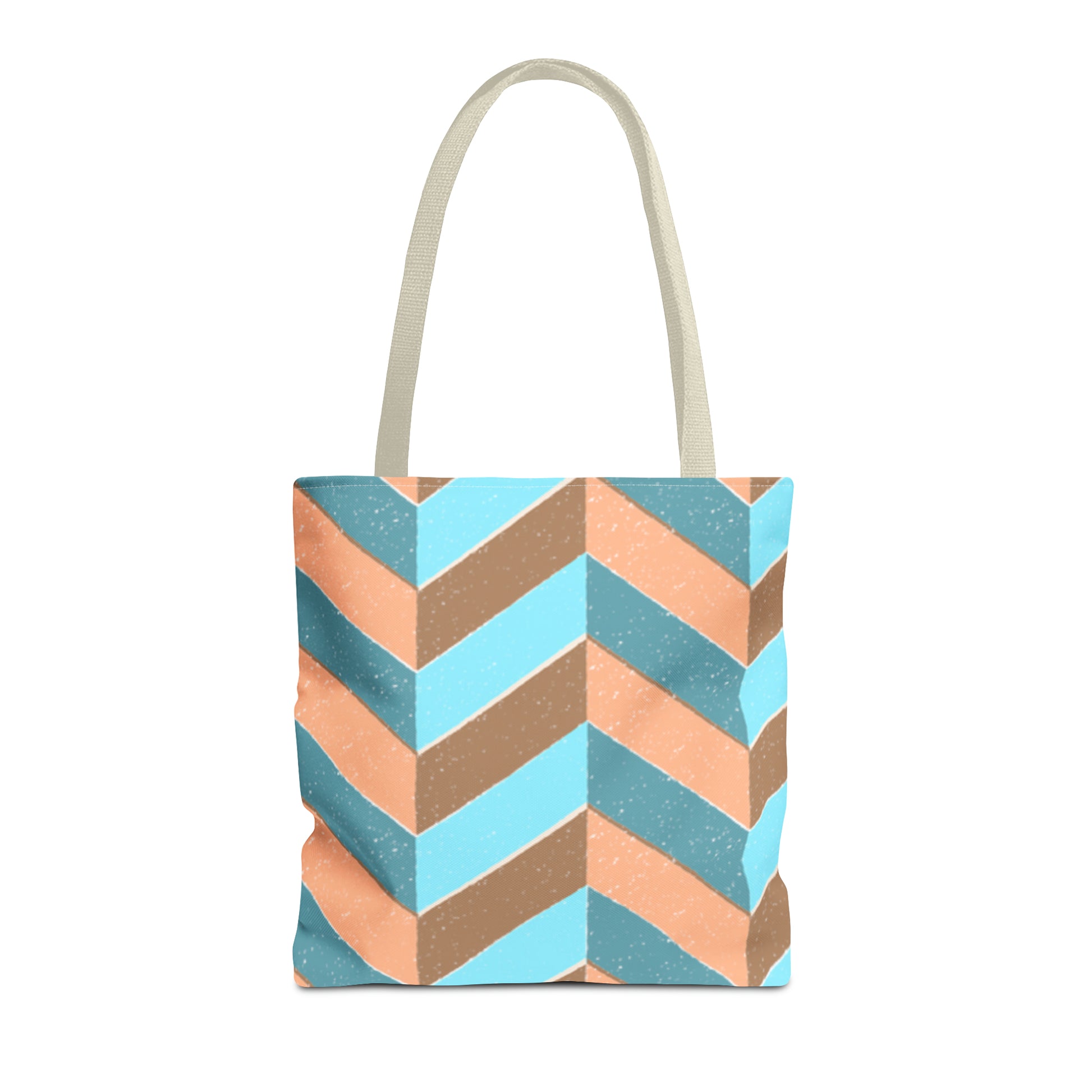 Misty Cyan Chevron Tote Bag - Fashionable and Functional - Misfit Marketing Design Studios