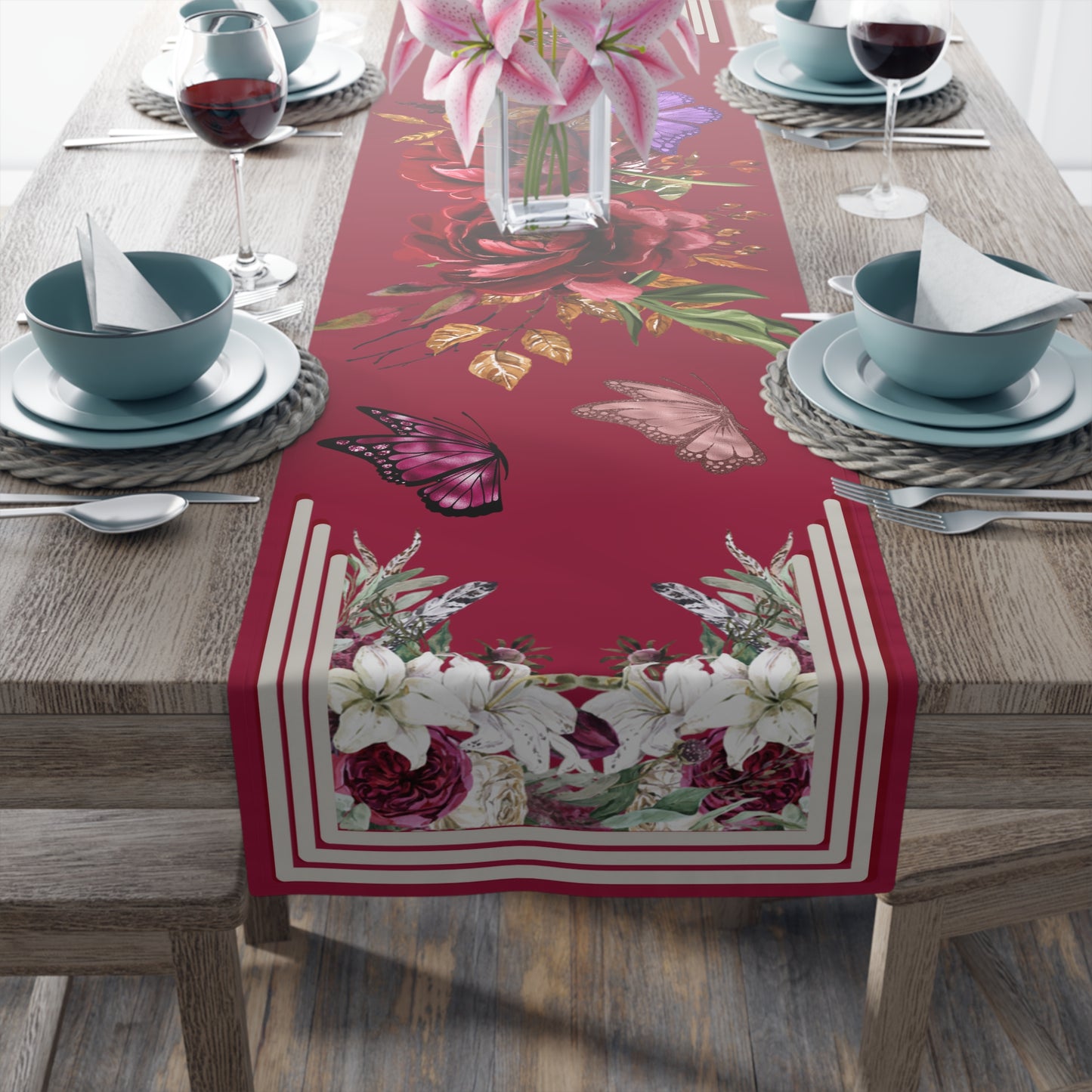 Beautiful Berry Bouquet Table Runner - Perfect for Any Occasion - Misfit Marketing Design Studios