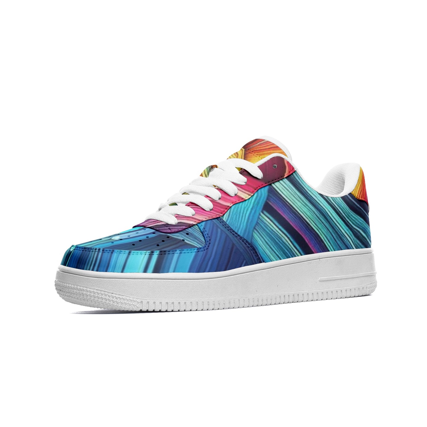 Vibrant Unisex Low Top Colorful Leather Sneakers