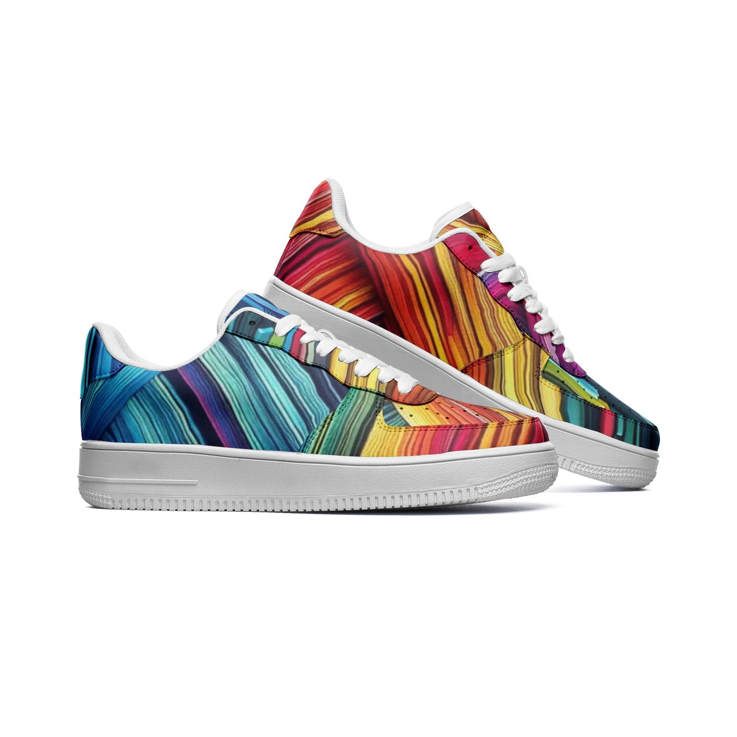 Vibrant Unisex Low Top Colorful Leather Sneakers