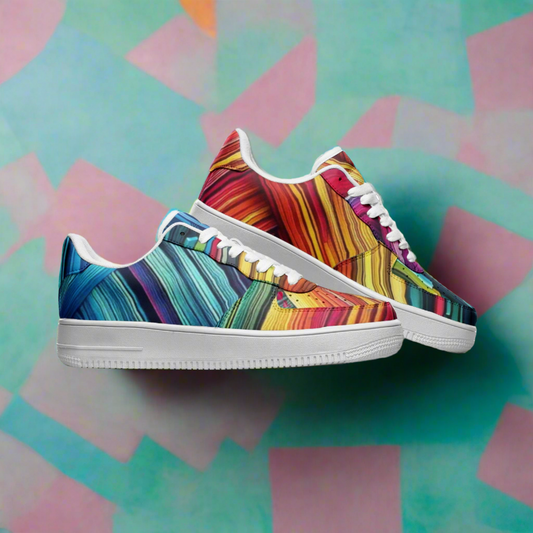 Vibrant Unisex Low Top Colorful Leather Sneakers