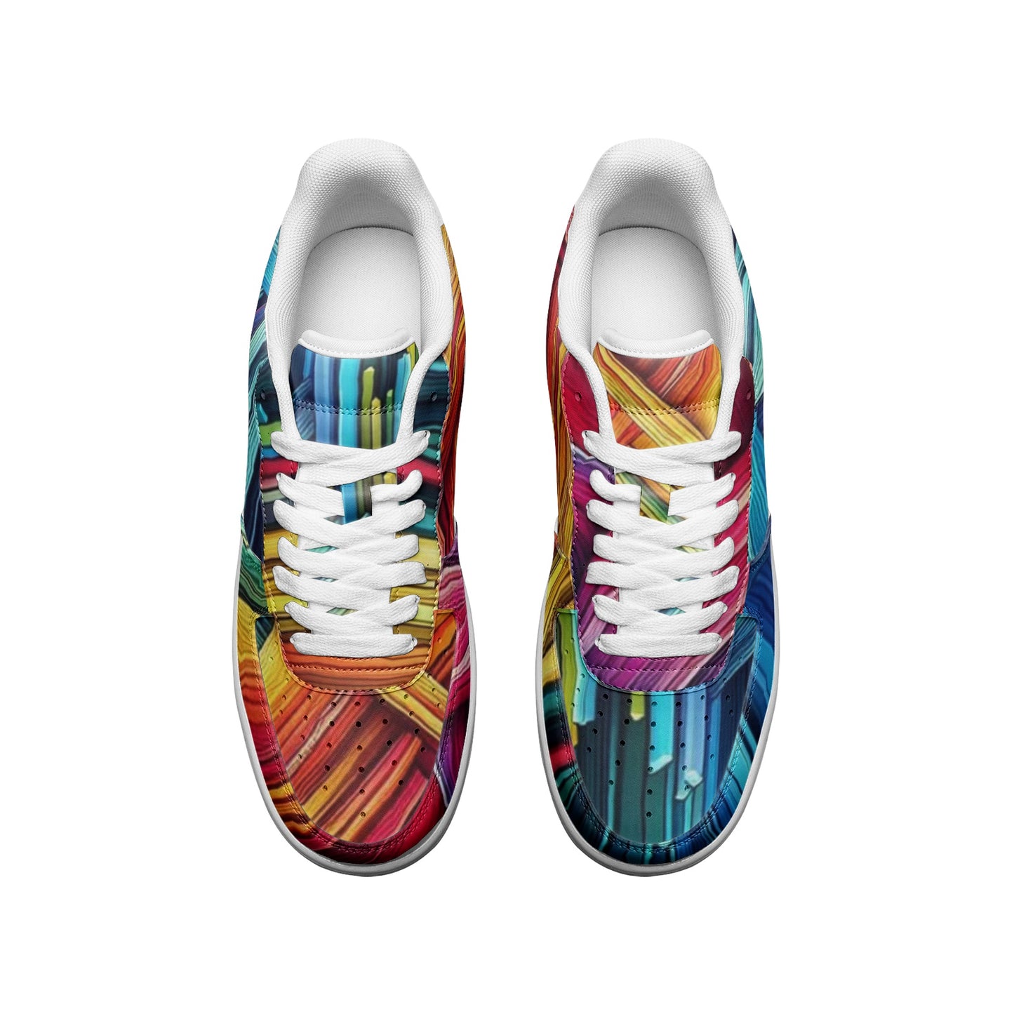 Vibrant Unisex Low Top Colorful Leather Sneakers