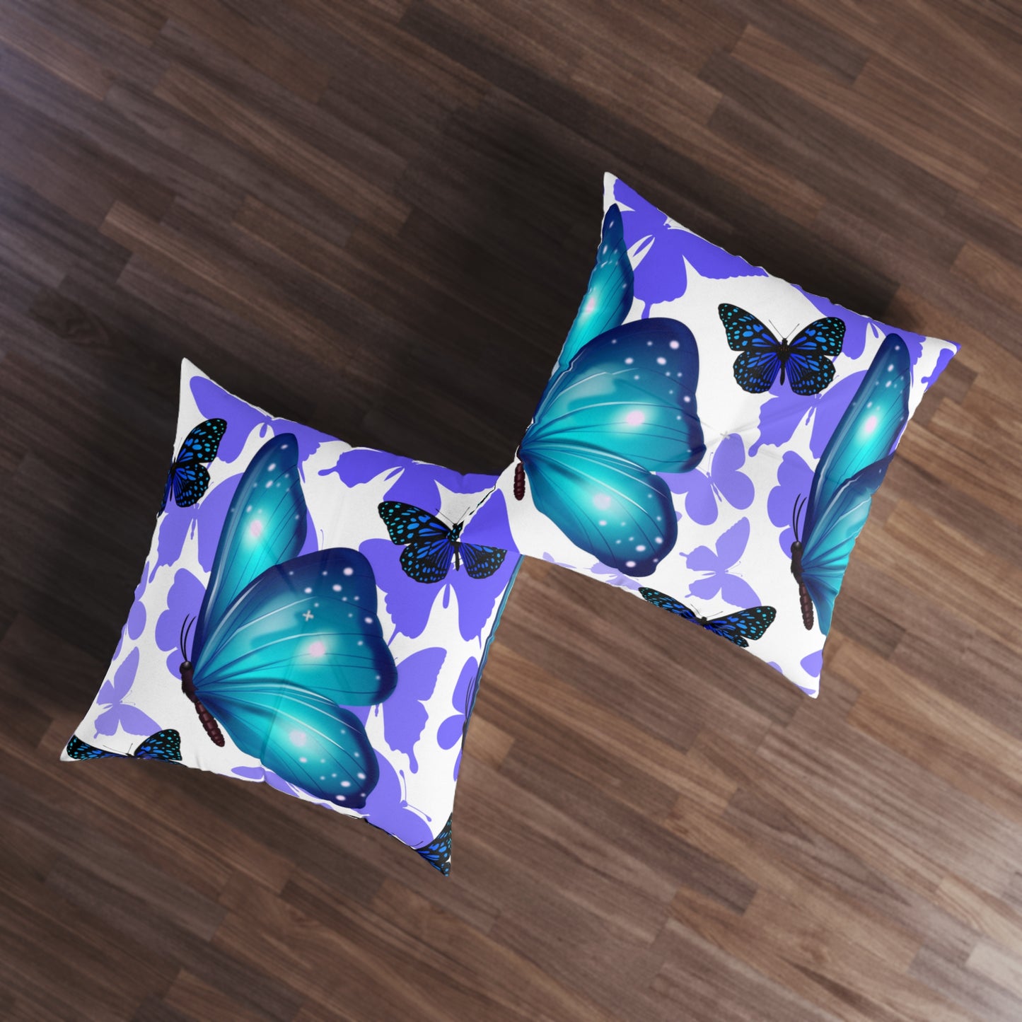 Teal Butterfly Tufted Floor Pillow - Soft and Stylish Decor for Your Home - Misfit Marketing Design Studios