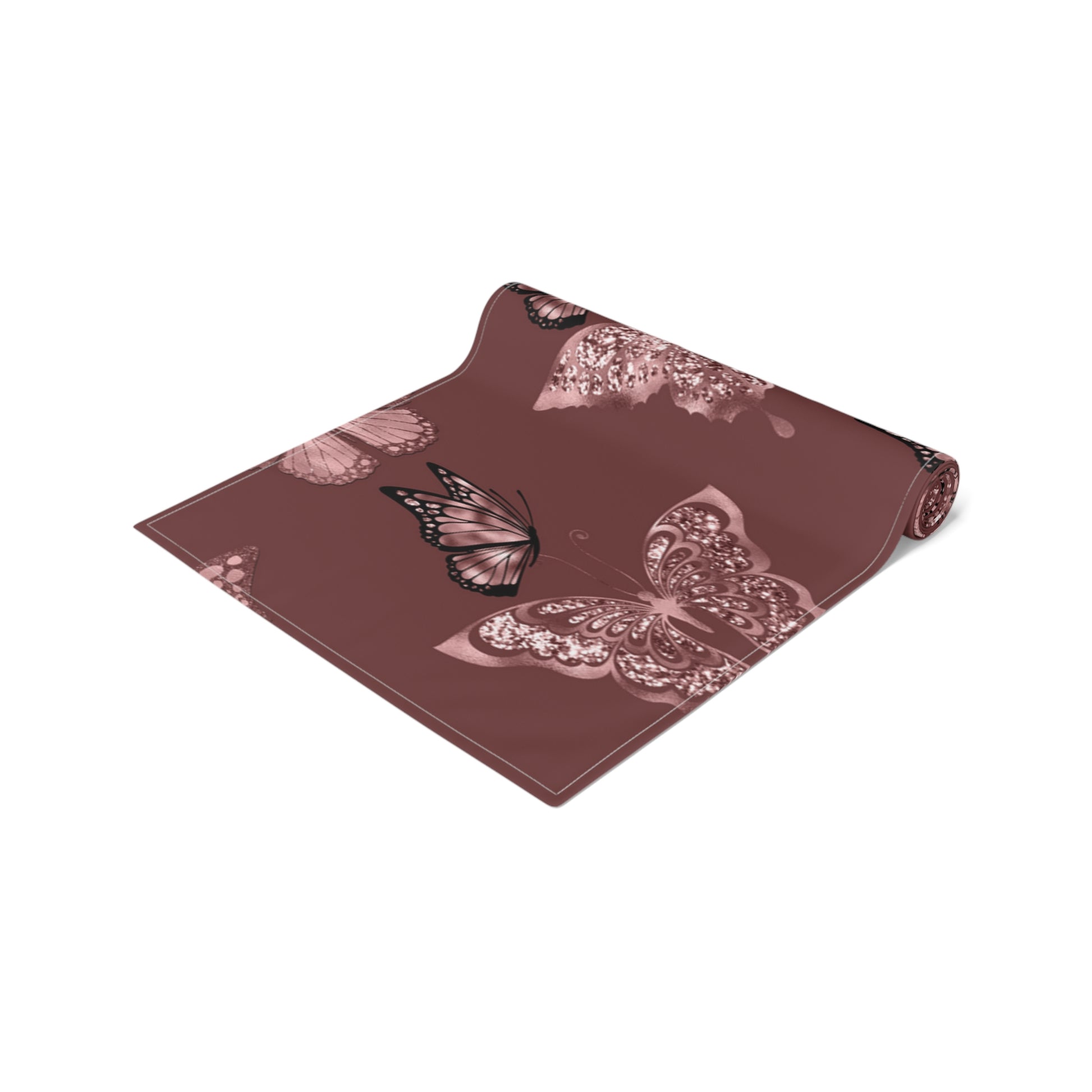 Butterfly Rose Table Runner - Elegant Home Decor Piece - Misfit Marketing Design Studios