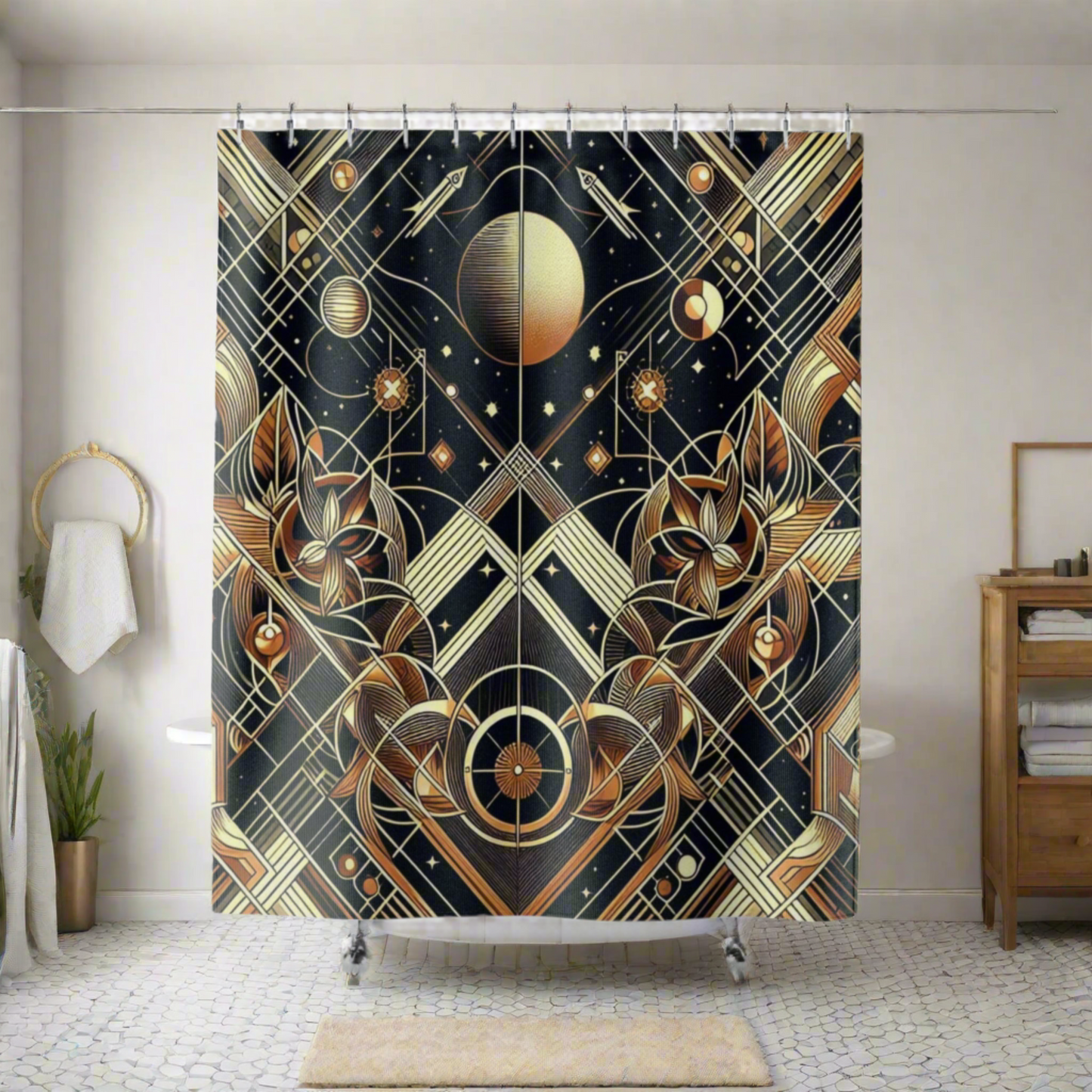 Outer Space Fantasy Shower Curtain