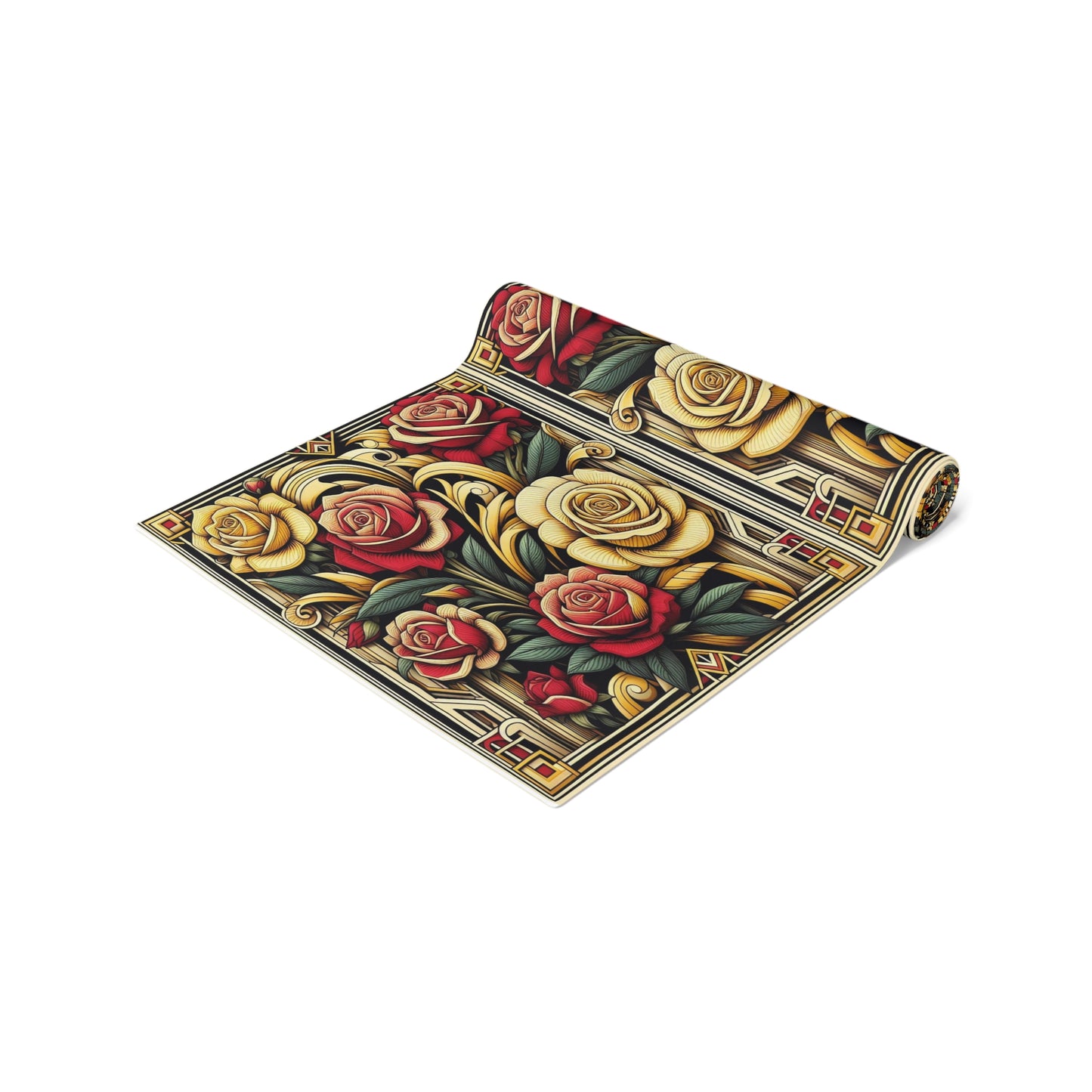 Elegant Red Yellow Roses Table Runner - Perfect for Any Occasion