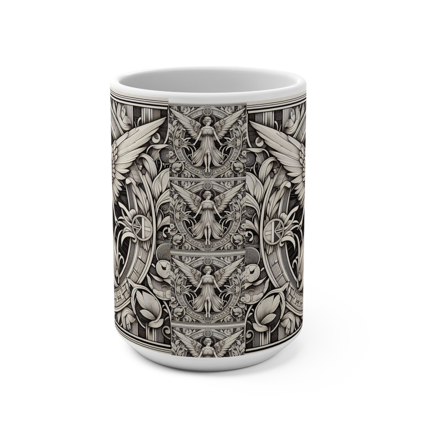 Art Deco Black and White Angel Coffee Mug