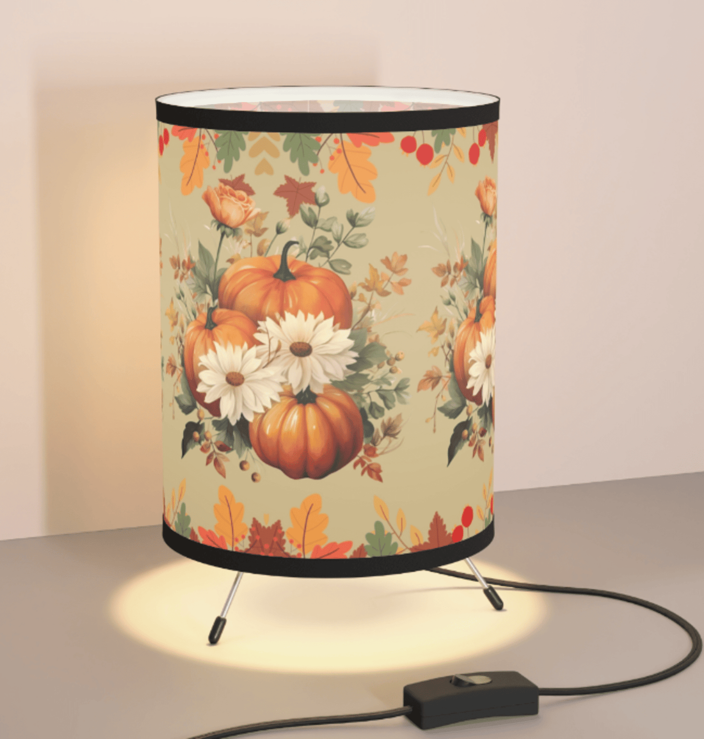 Autumn  Pumpkins Tripod Lamp - Misfit Marketing Design Studios