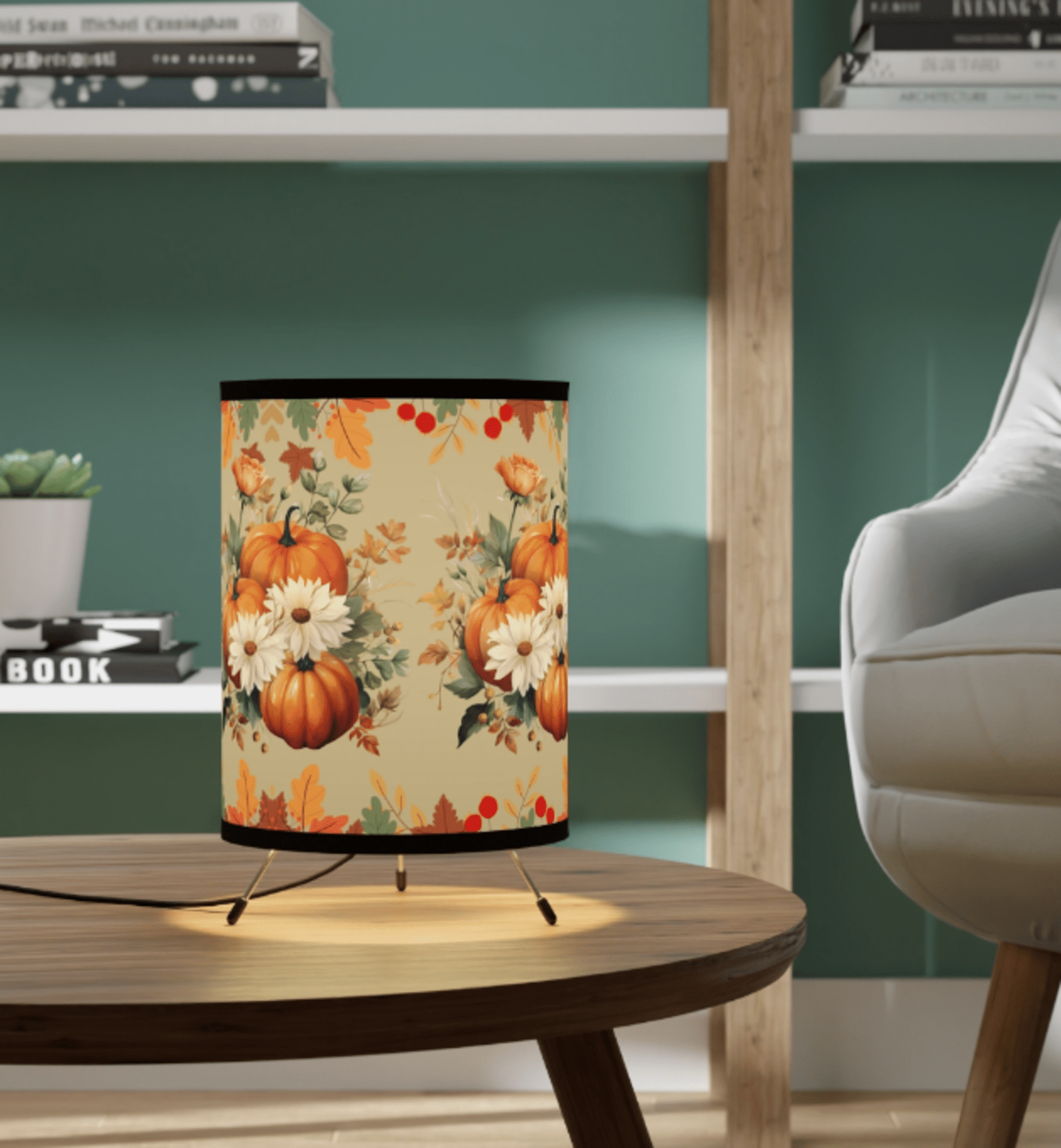 Autumn  Pumpkins Tripod Lamp - Misfit Marketing Design Studios