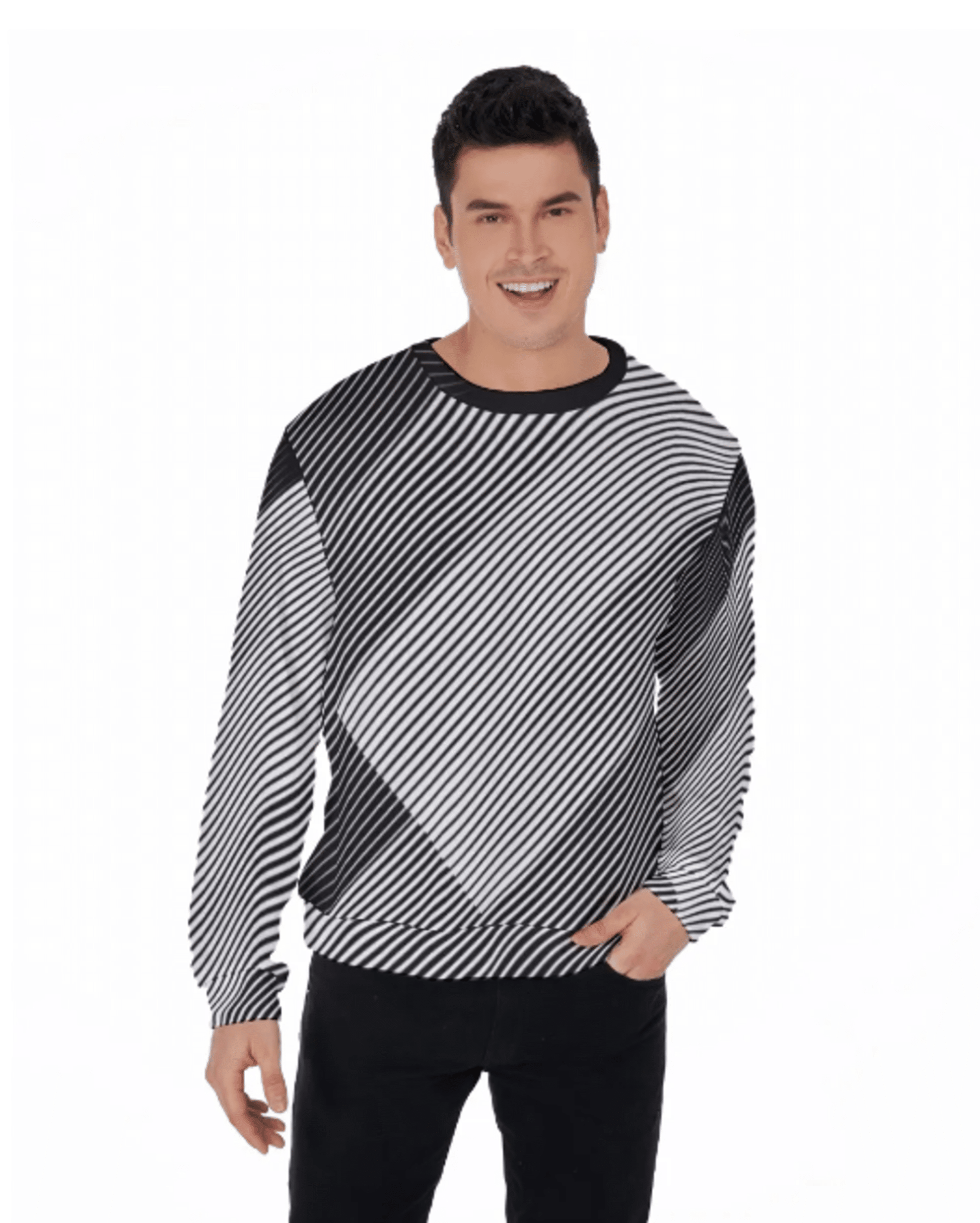 Mens Black and White Winter Fashion Sweater - Stay Stylish and Warm All Season Long - Misfit Marketing Design Studios