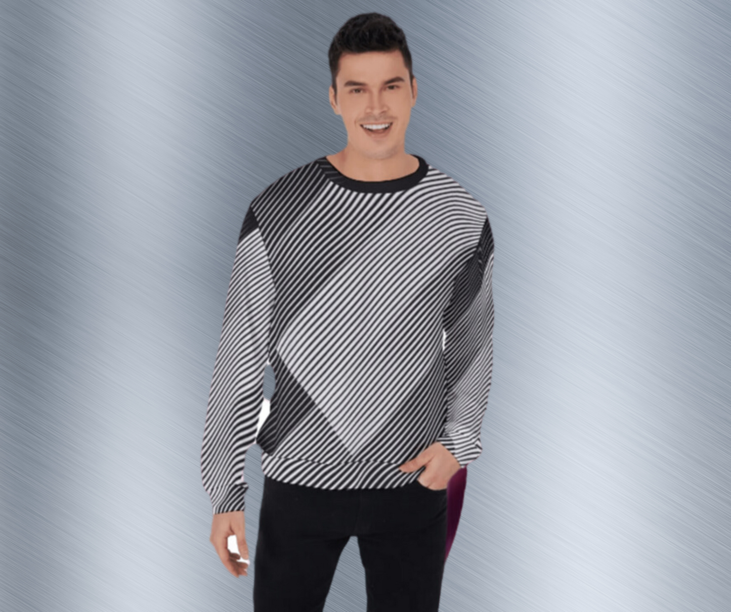 Mens Black and White Winter Fashion Sweater - Stay Stylish and Warm All Season Long - Misfit Marketing Design Studios